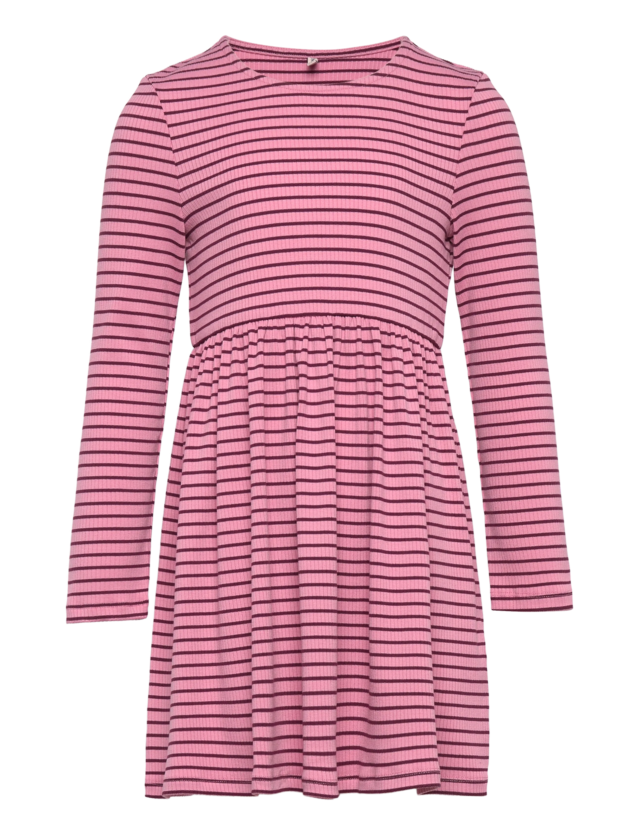 Kids Only KMGMAUDE LIFE STRIPE LS O-NECK DRESS JRS - 4 for 3 - SEA PINK / pink/rose