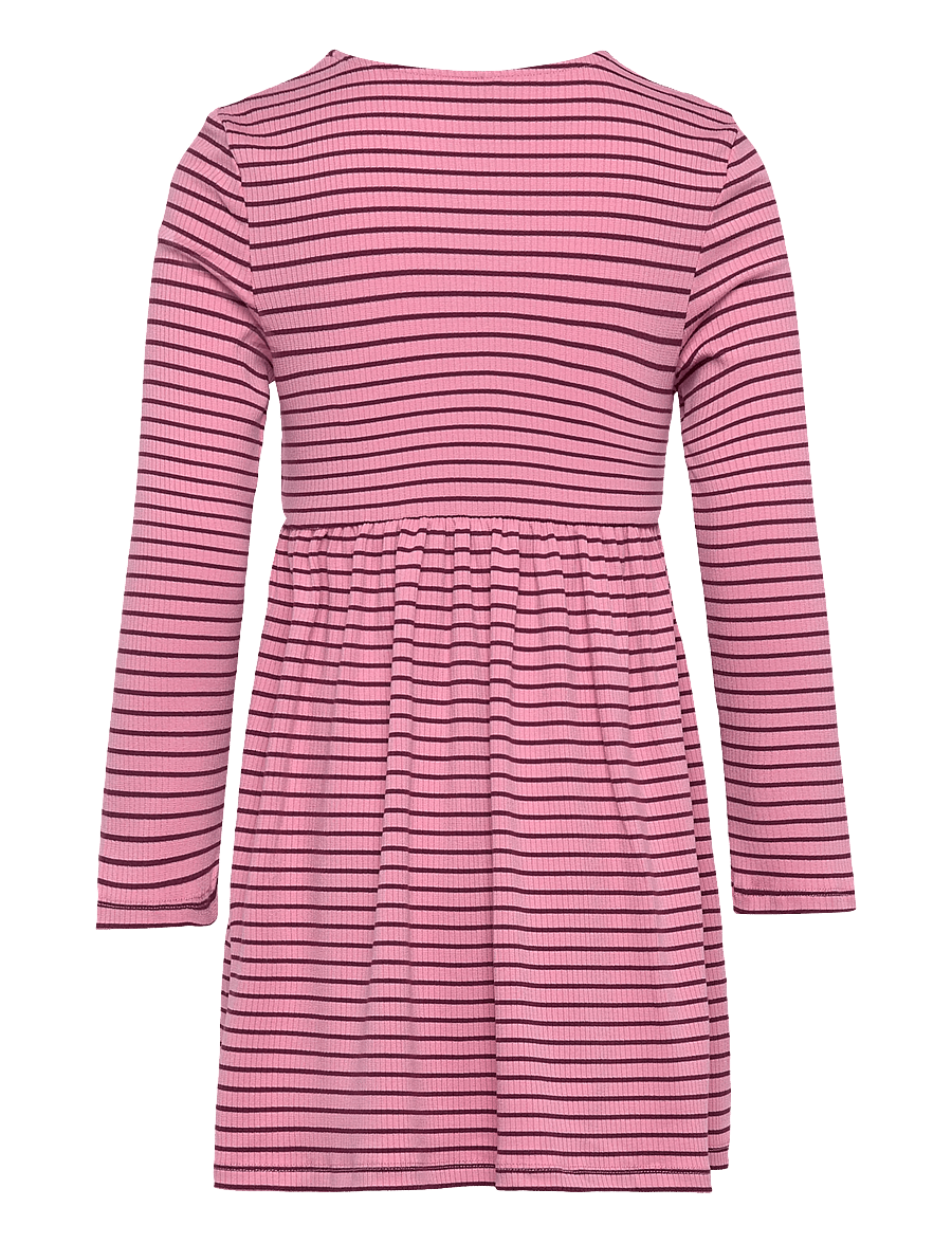 Kids Only - KMGMAUDE LIFE STRIPE LS O-NECK DRESS JRS - langærmede hverdagskjoler - sea pink - 1