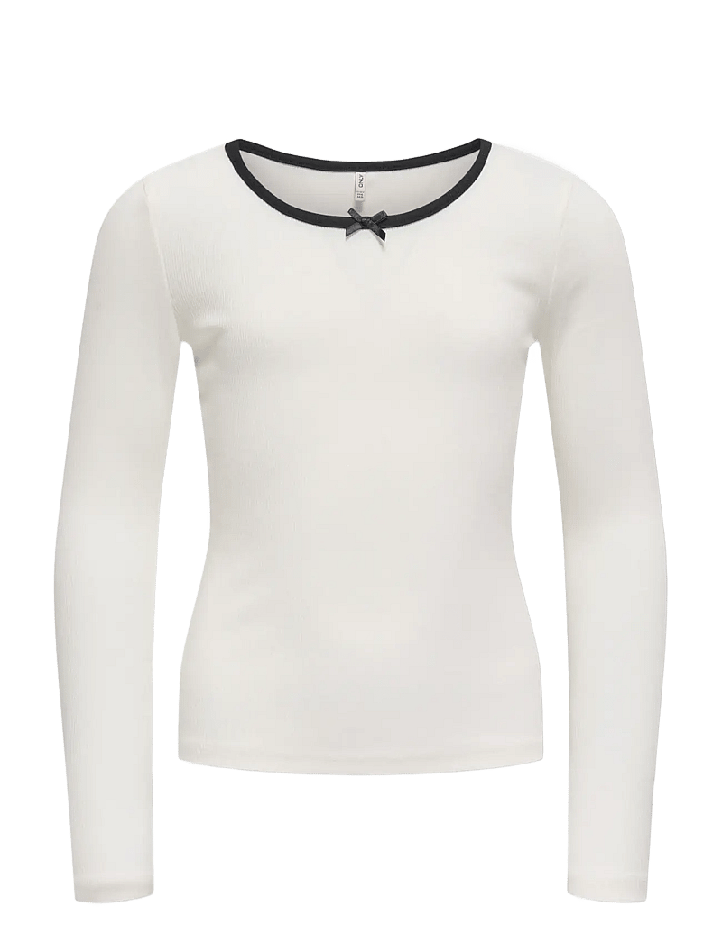 Kids Only - KOGSOFIA L/S BOW TOP JRS - langærmede t-shirts - cloud dancer - 1