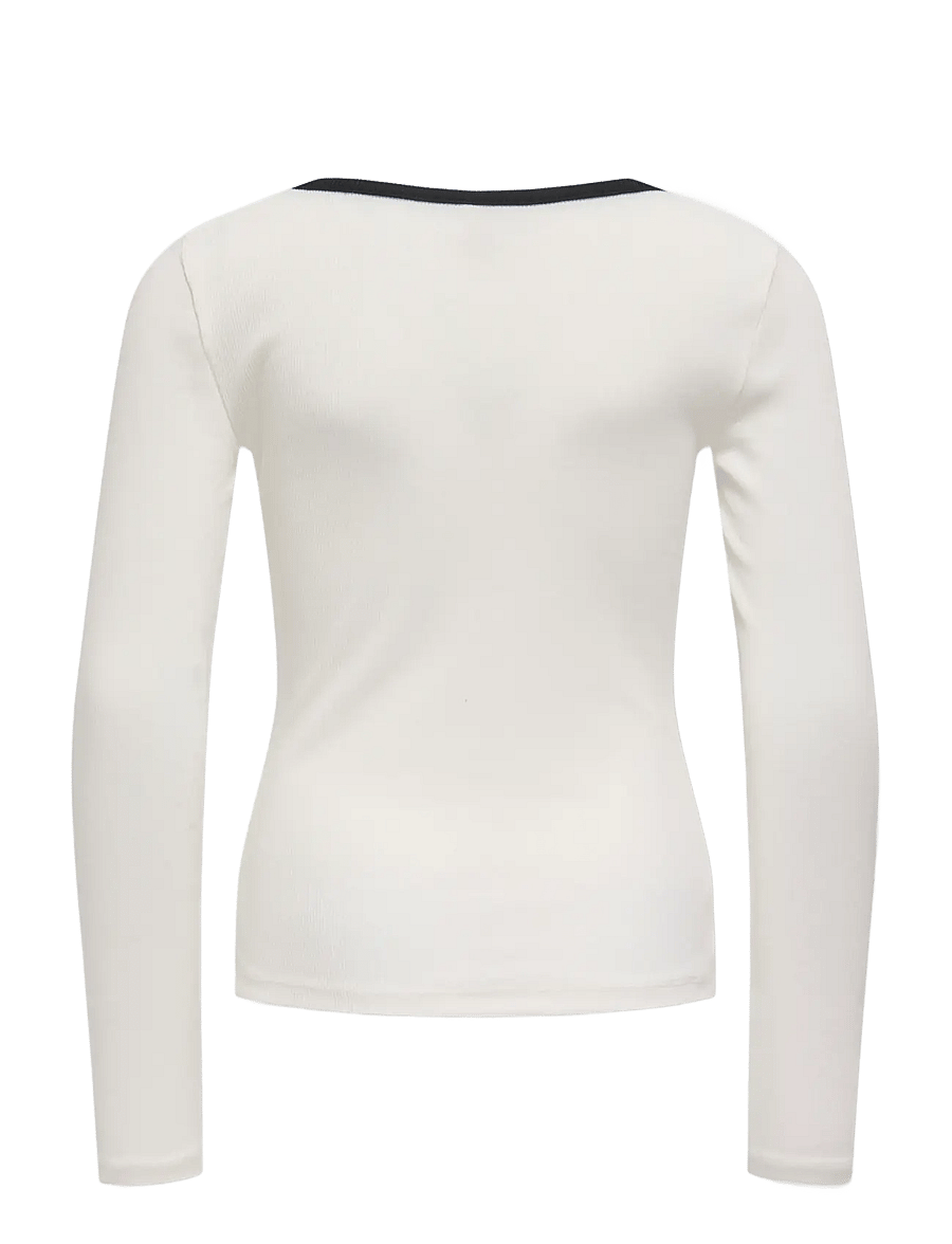 Kids Only - KOGSOFIA L/S BOW TOP JRS - långärmade t-shirts - cloud dancer - 2