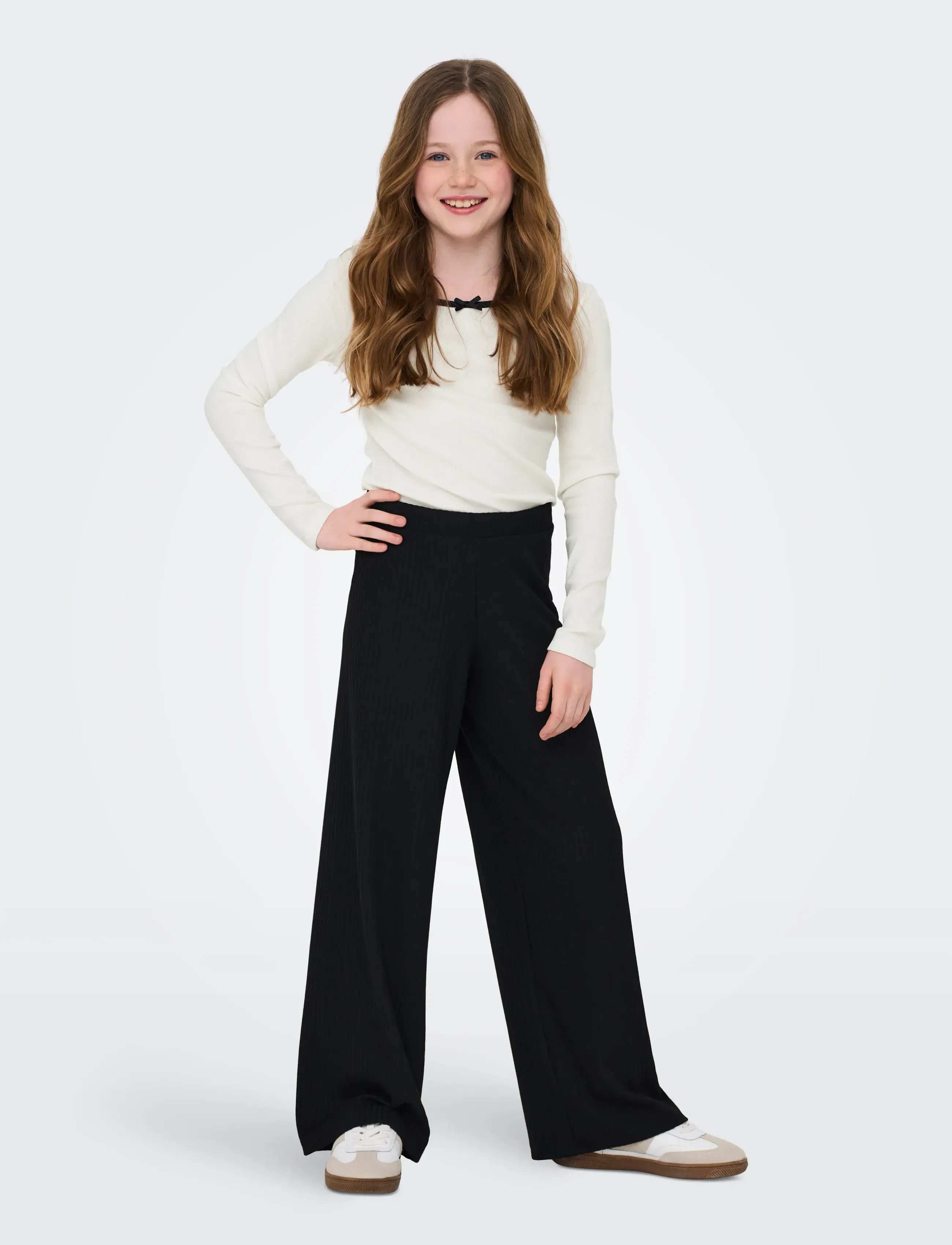 Kids Only - KOGSOFIA L/S BOW TOP JRS - pikkade varrukatega t-särgid - cloud dancer - 4