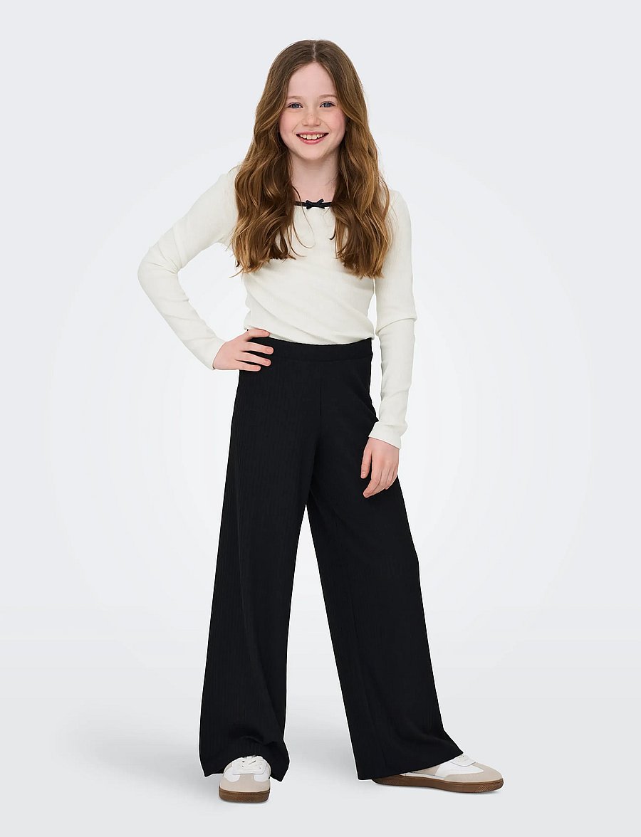 Kids Only - KOGSOFIA L/S BOW TOP JRS - långärmade t-shirts - cloud dancer - 4