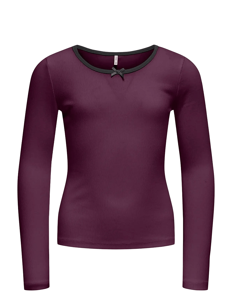 Kids Only - KOGSOFIA L/S BOW TOP JRS - langärmelig - mauve wine - 0