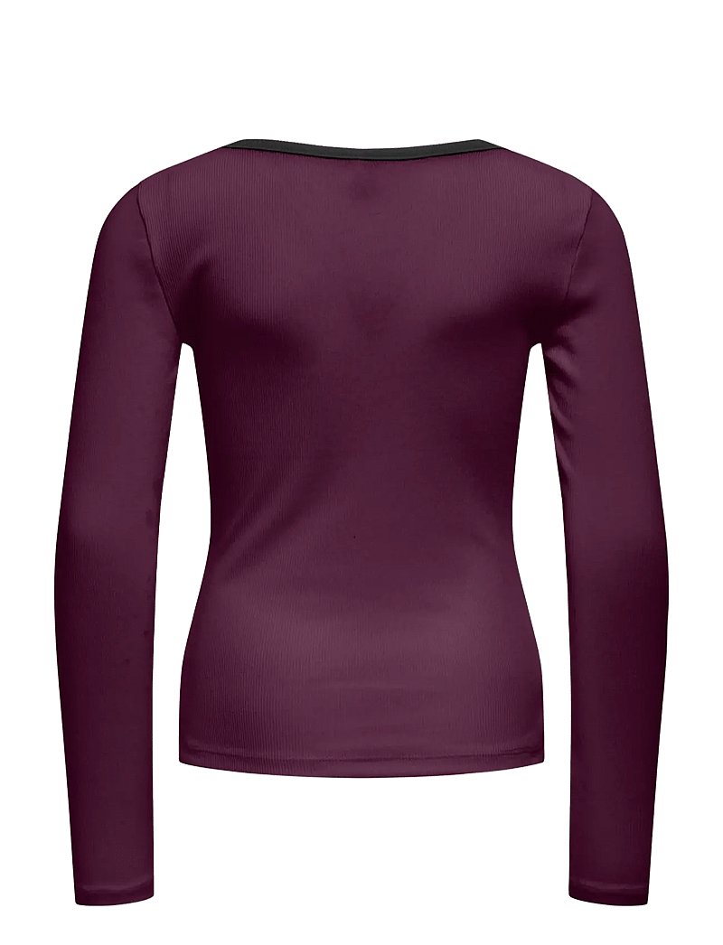 Kids Only - KOGSOFIA L/S BOW TOP JRS - langærmede t-shirts - mauve wine - 1