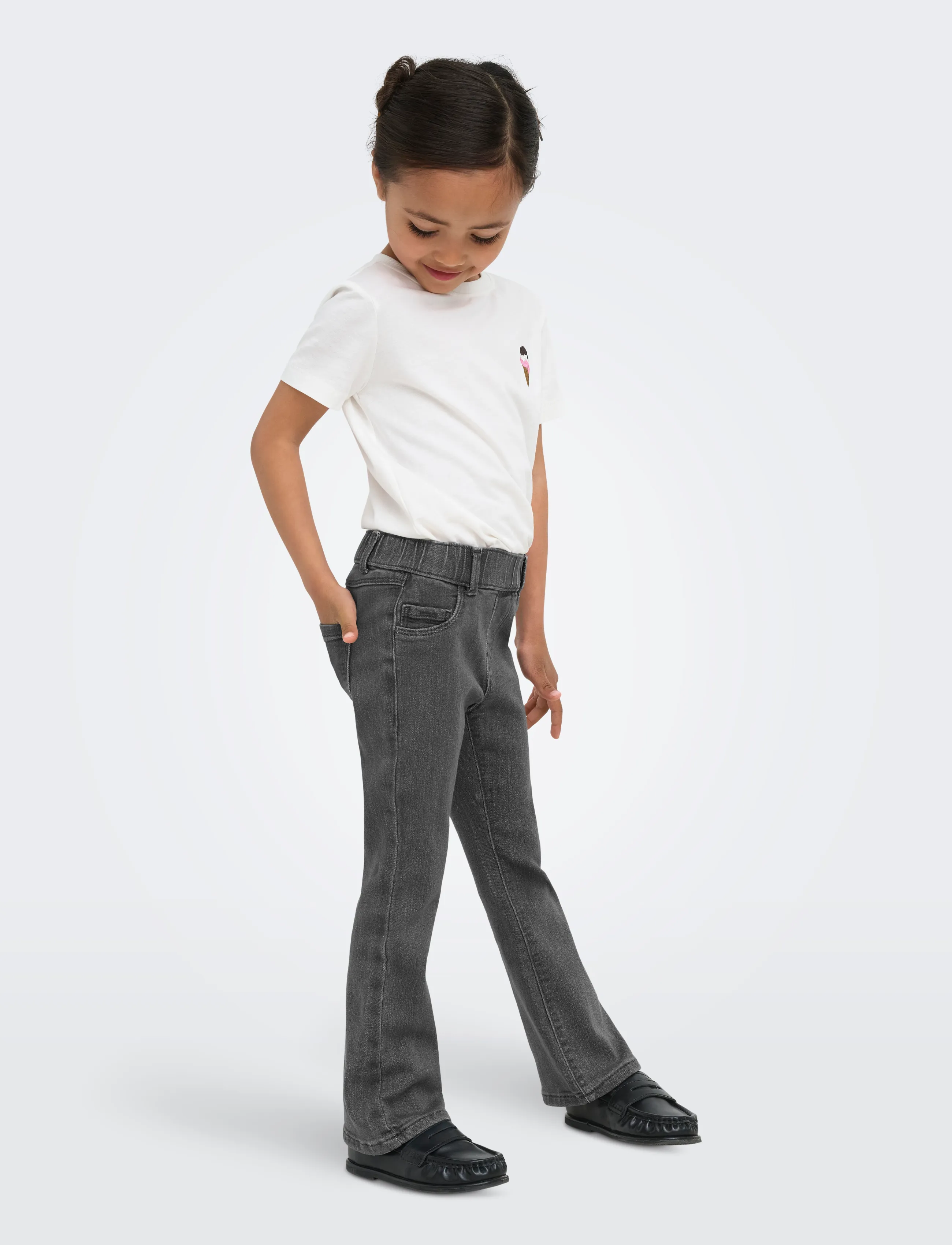 Kids Only - KMGRAIN FLARED ELAST JEANS DNM NOOS - bootcut jeans - medium grey denim - 4