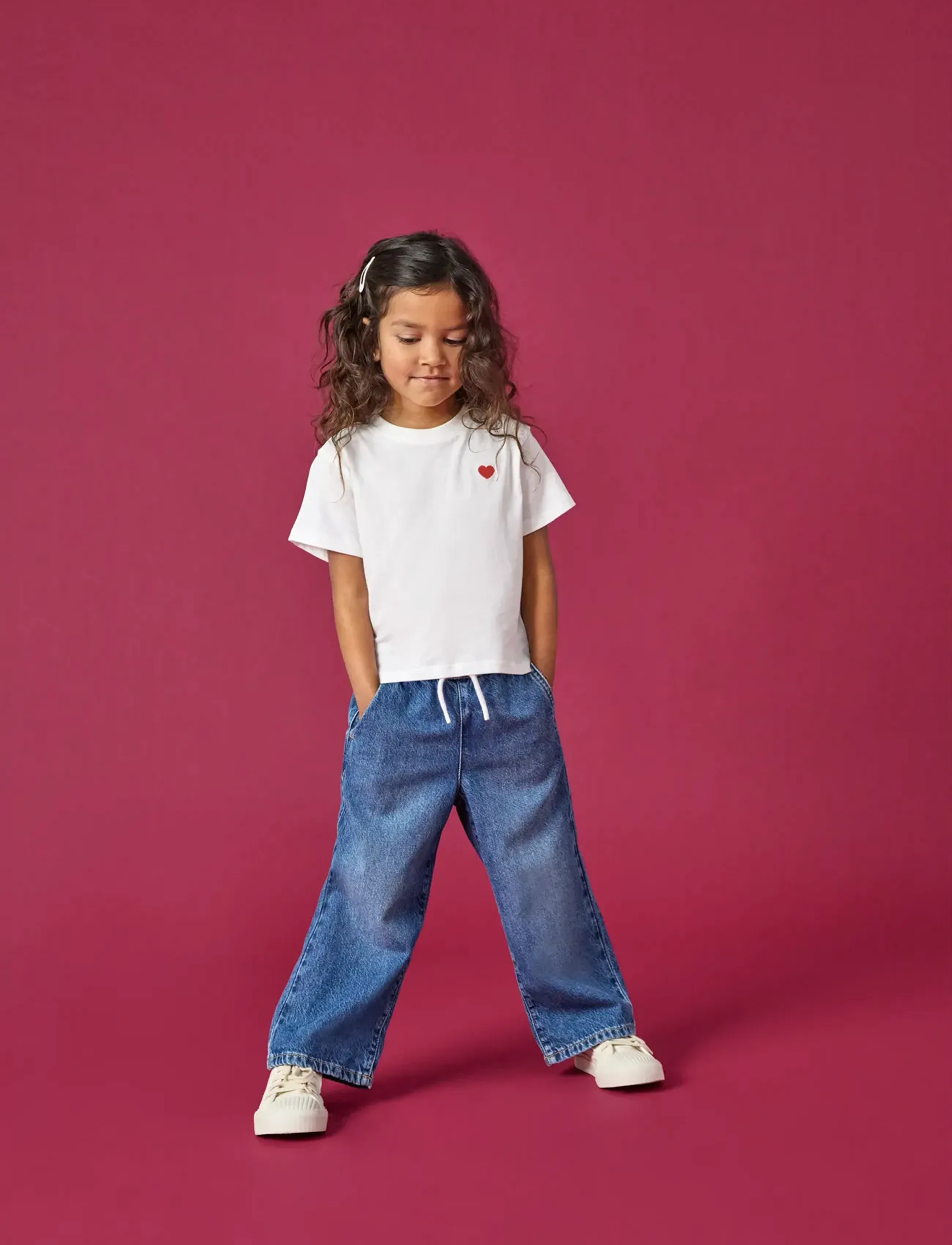 Kids Only Kogpierce Wide Jeans Dnm Pim Noos, Børn, Vide Jeans, Blå, Str: 98