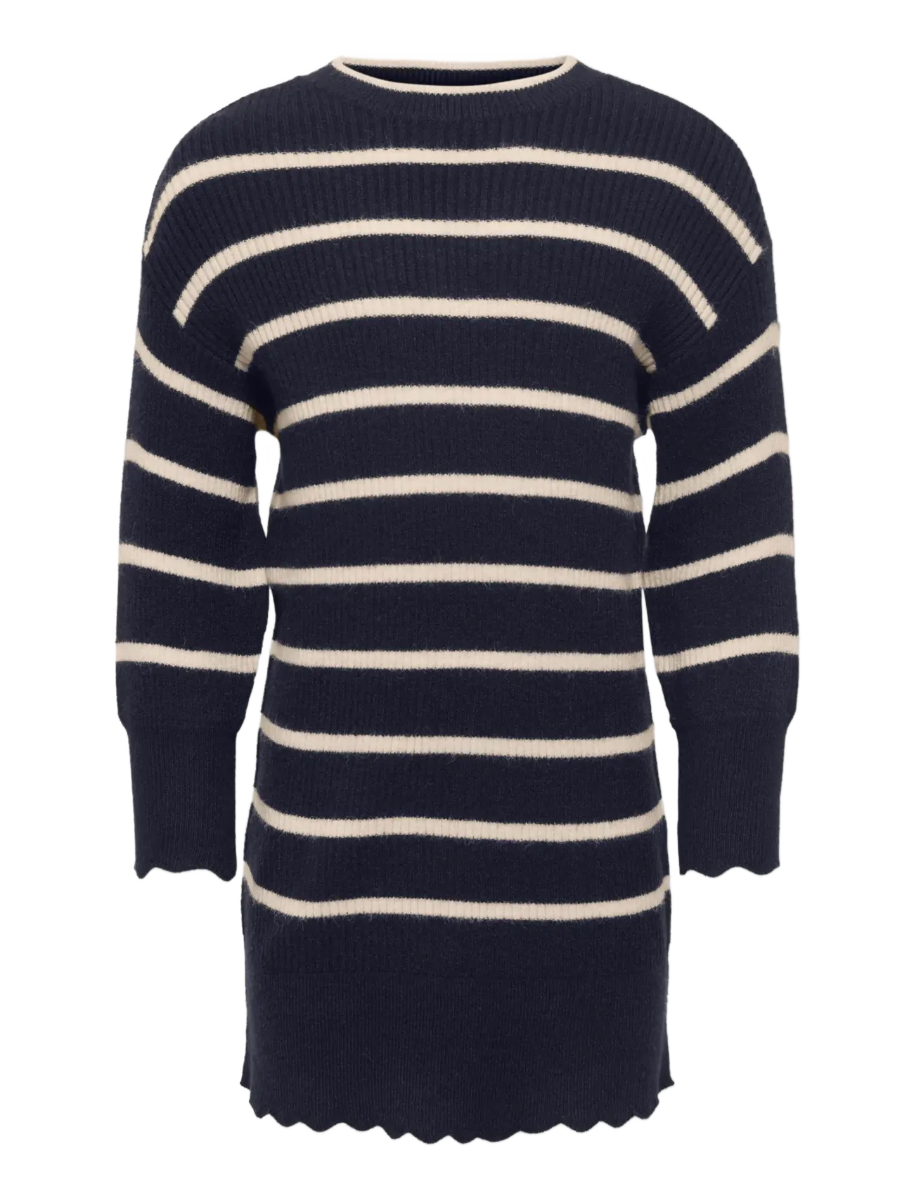 KMGIBI LS O-NECK DRESS CP KNT - NIGHT SKY