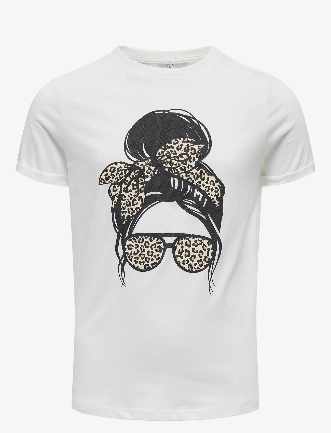 Kids Only - KOGEMMA LIFE REG S/S SKULL TOP JRS NOOS - lyhythihaiset t-paidat - cloud dancer - 0