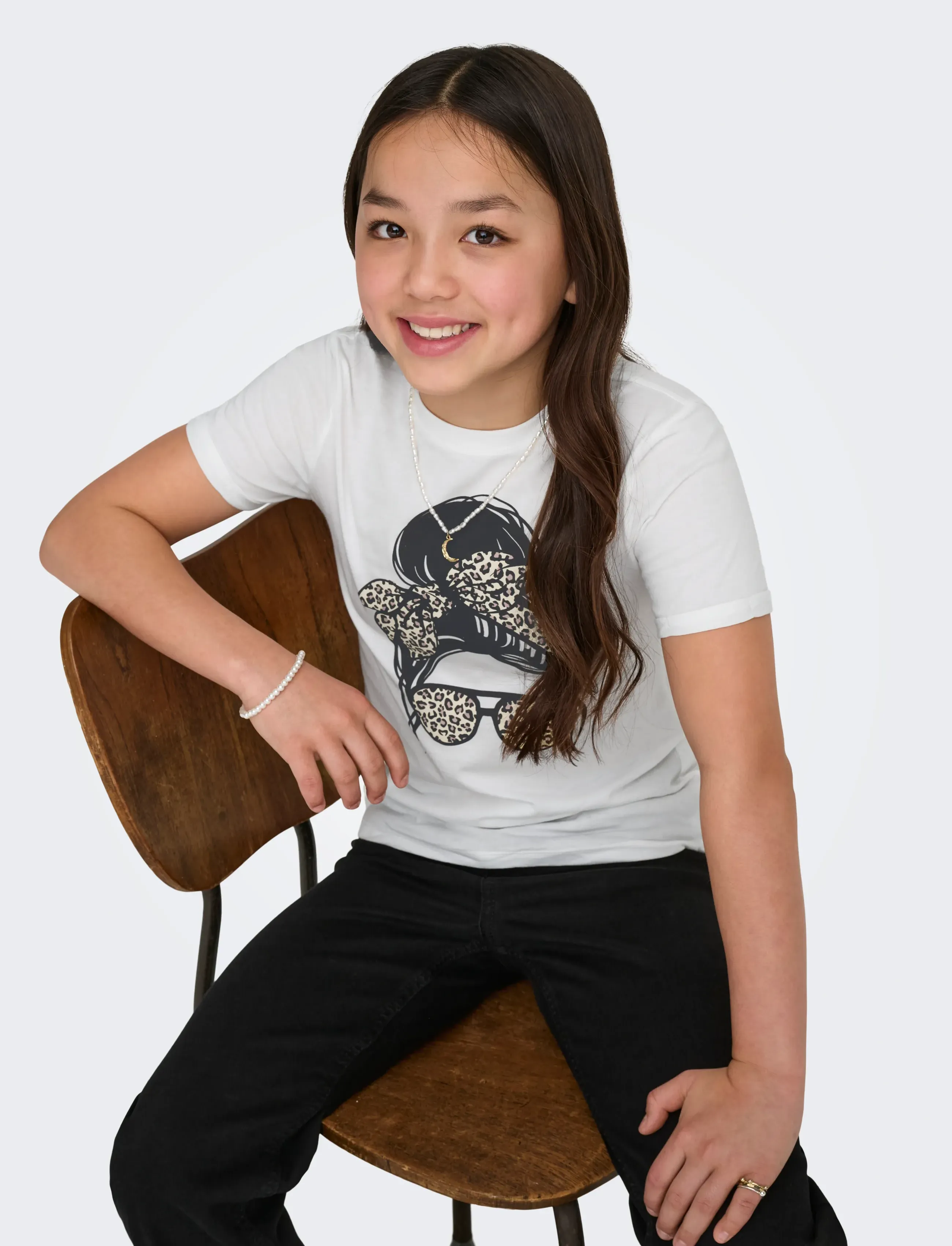 Kids Only - KOGEMMA LIFE REG S/S SKULL TOP JRS NOOS - cloud dancer - 1
