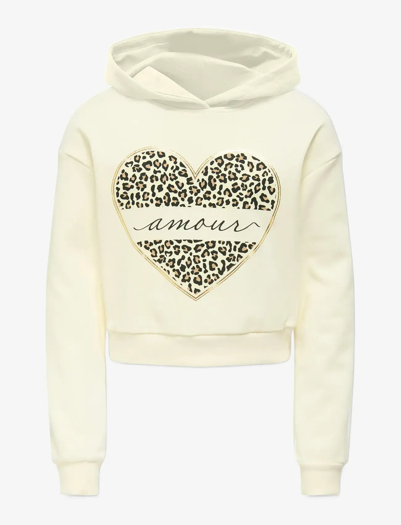 Kids Only - KOGCOOPER LIFE HEART LS HOODIE SWT NOOS - kapuzenpullover - antique white - 0