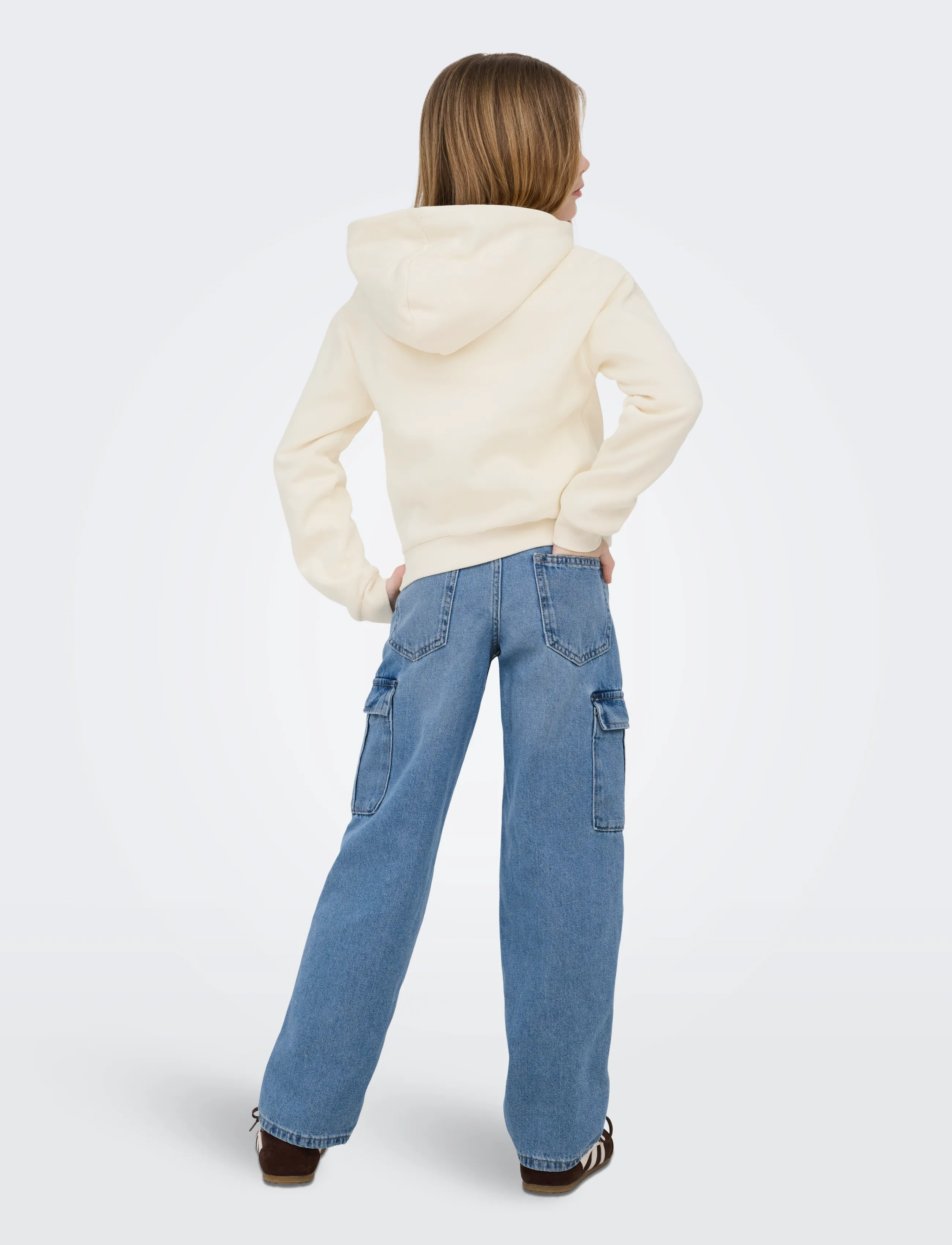 Kids Only - KOGCOOPER LIFE HEART LS HOODIE SWT NOOS - hættetrøjer - antique white - 3