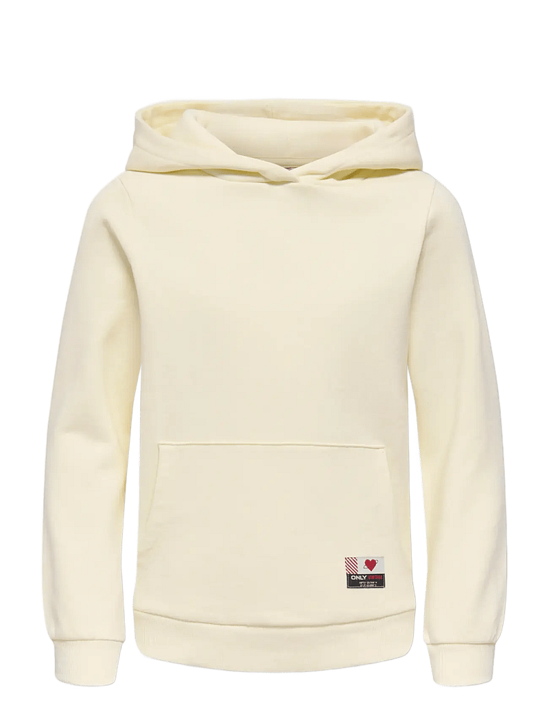Kids Only - KOGNOOMI-VINTA LABEL LS HOOD CS SWT NOOS - kapuutsiga dressipluusid - antique white - 1
