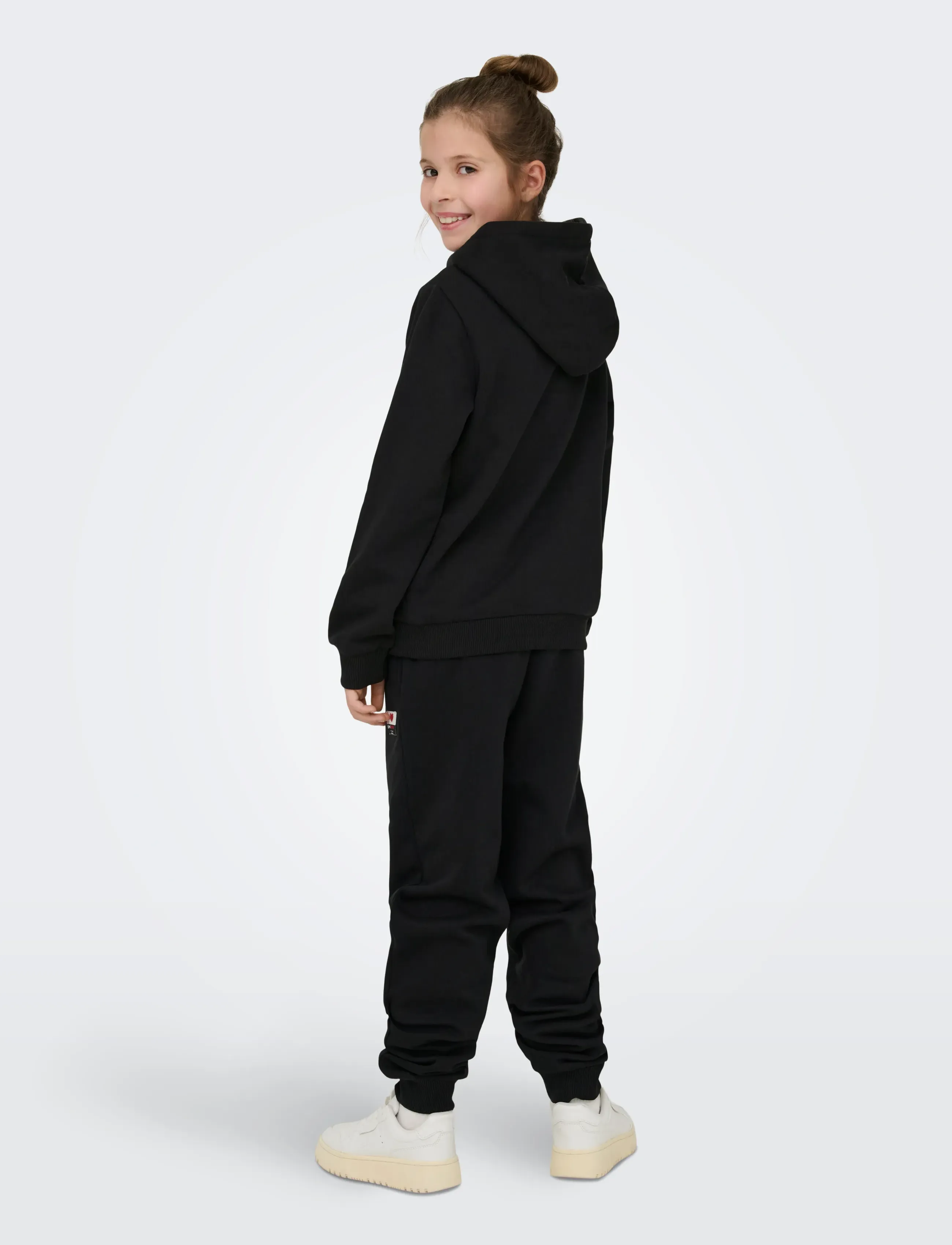 Kids Only - KOGNOOMI-VINTA LABEL LS HOOD CS SWT NOOS - hættetrøjer - black - 3