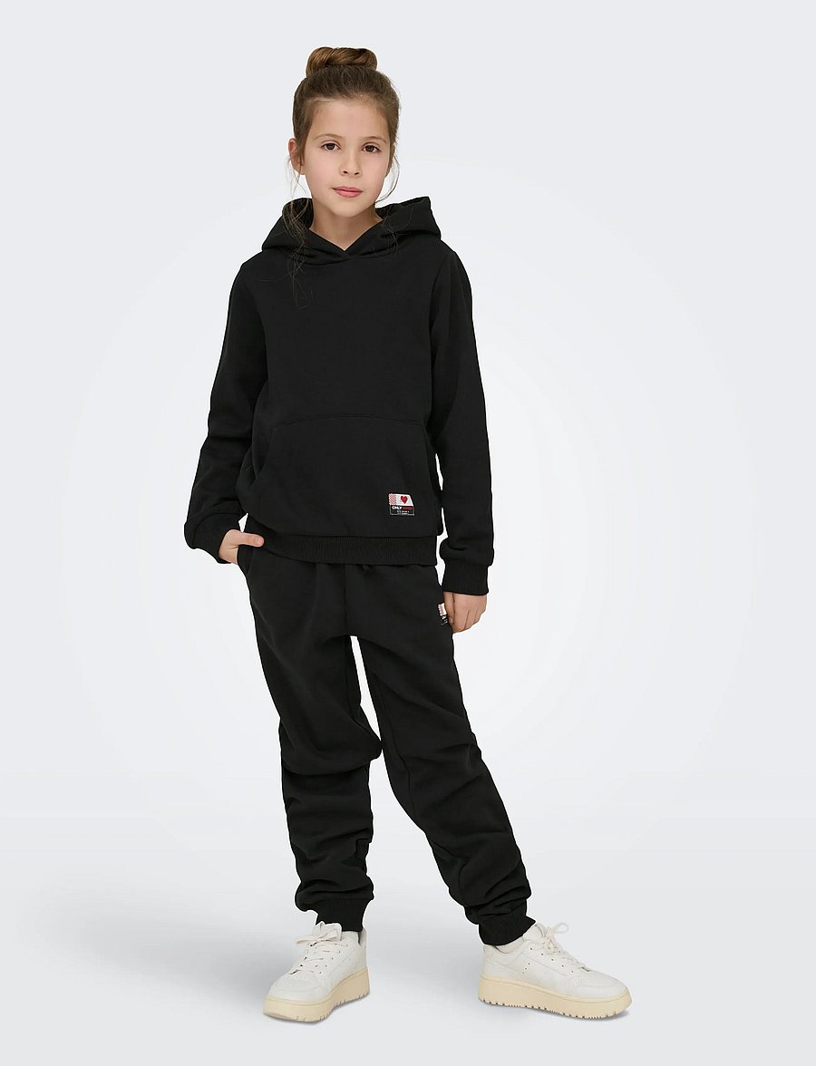Kids Only - KOGNOOMI-VINTA LABEL LS HOOD CS SWT NOOS - kapuutsiga dressipluusid - black - 5