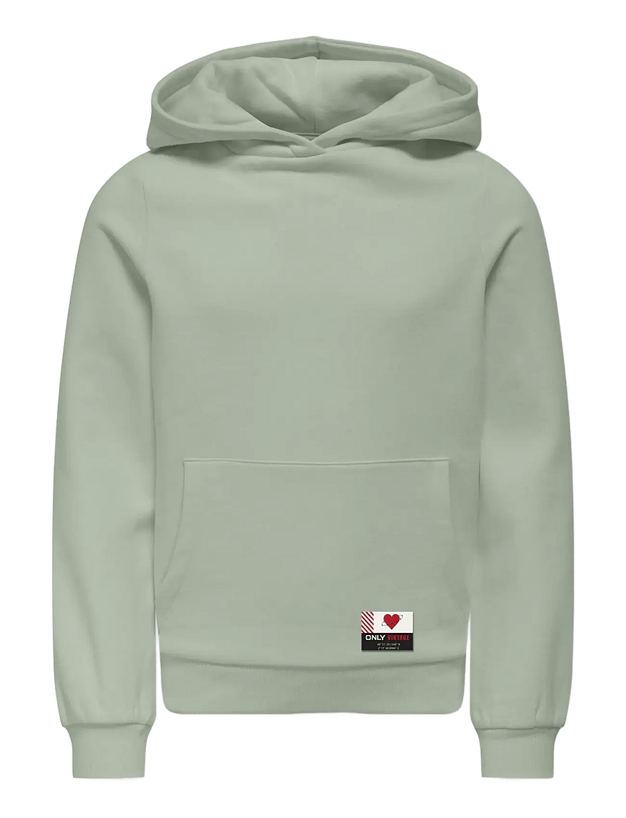 Kids Only - KOGNOOMI-VINTA LABEL LS HOOD CS SWT NOOS - kapuutsiga dressipluusid - desert sage - 0