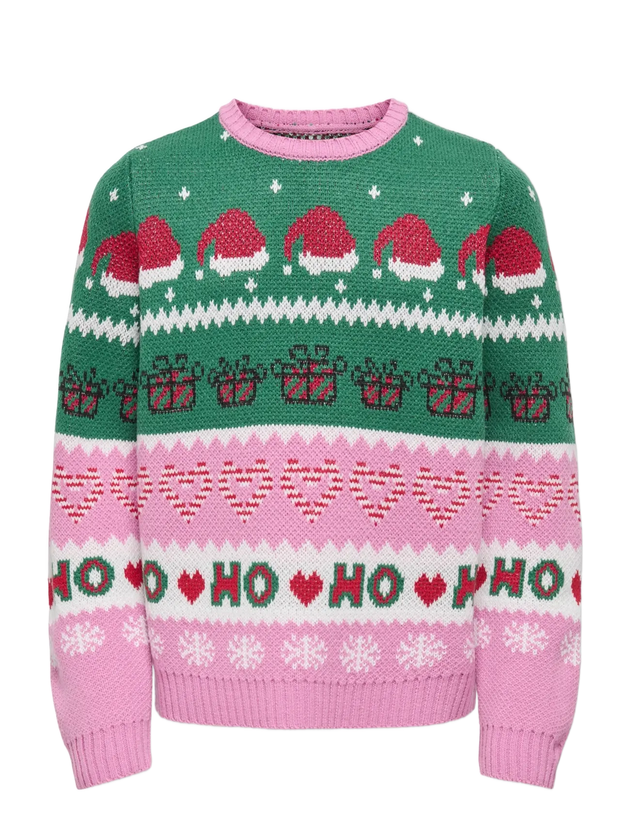 Kids Only KOGHOHO XMAS LS PULLOVER KNT - Oberteile - FUCHSIA PINK / pink/rose