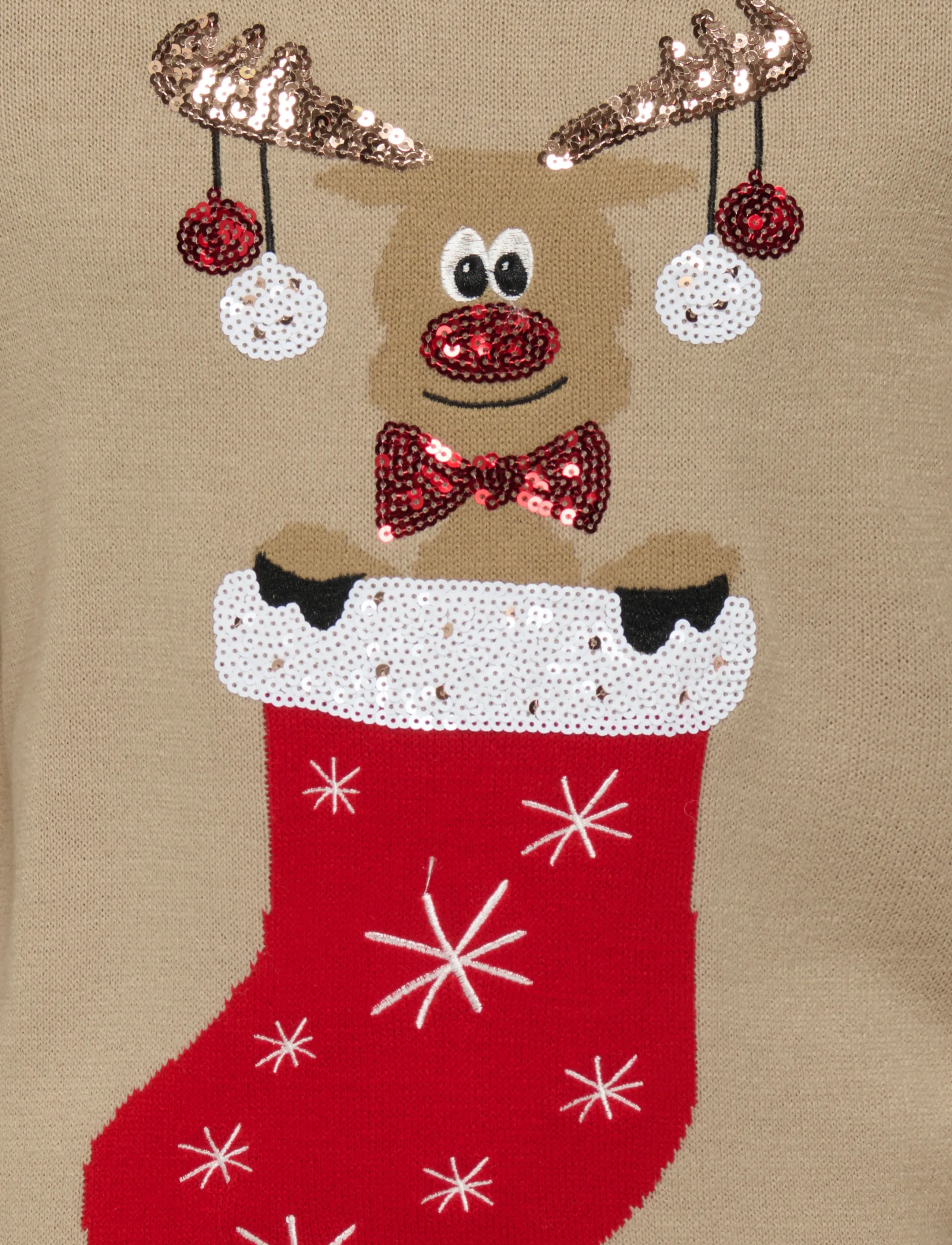Kids Only - KOGXMAS SHINE LS ONECK BOX KNT - trøjer - humus - 2