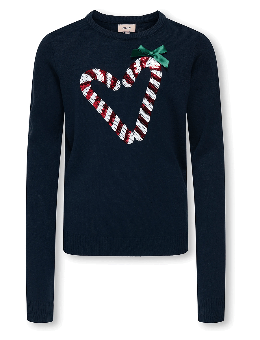 Kids Only - KOGXMAS SHINE LS ONECK BOX KNT - džemperi - naval academy - 1