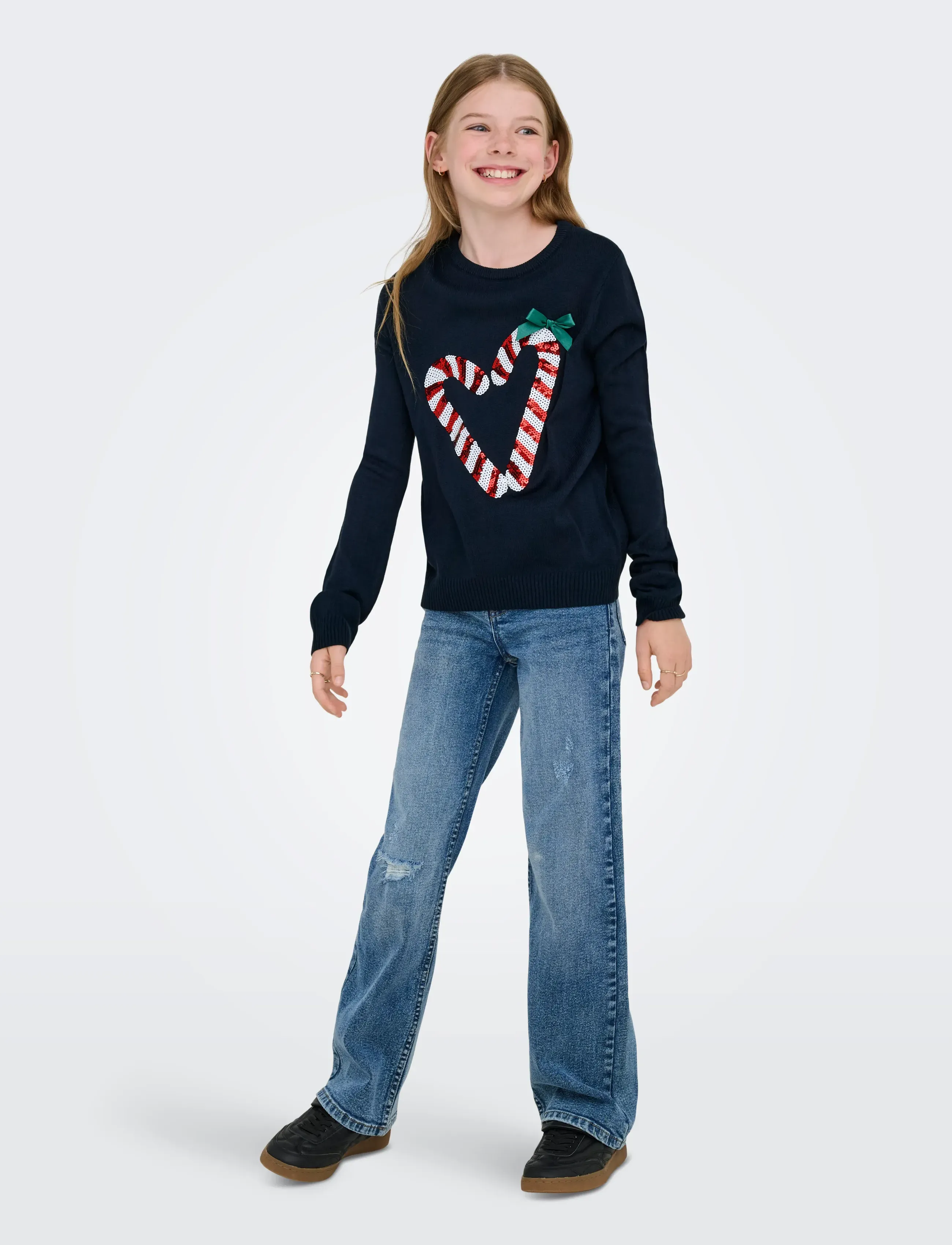 Kids Only Kogxmas Shine Ls Oneck Box Knt, 110-116, Navy, Strik > Pullovere, Børn