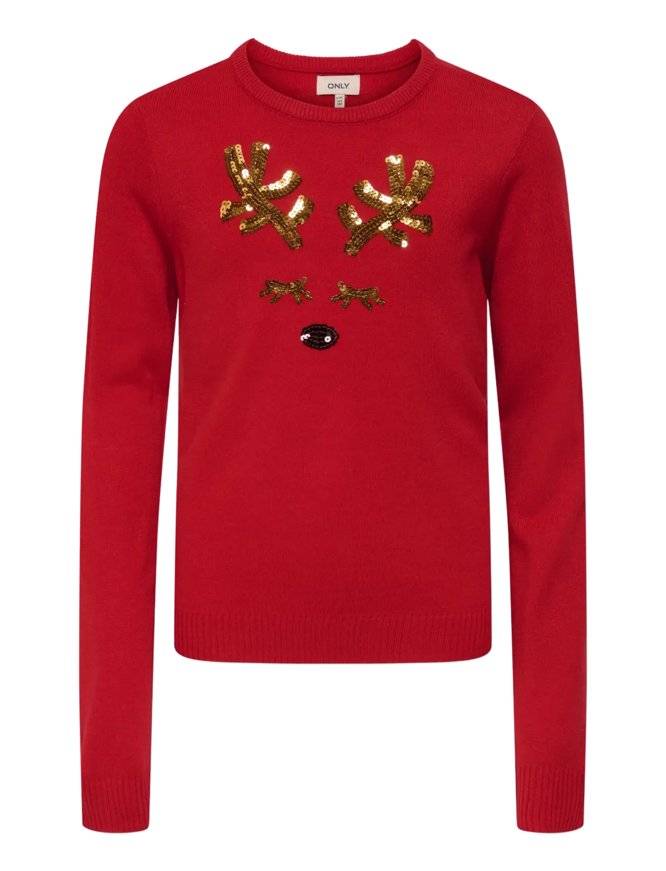 Kids Only KOGXMAS SHINE LS ONECK BOX KNT - Oberteile - SALSA / red