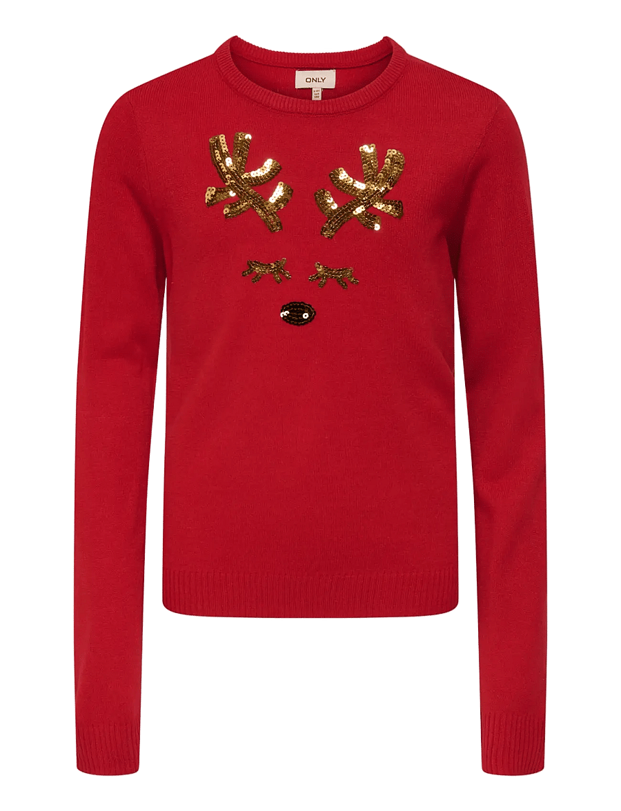 Kids Only - KOGXMAS SHINE LS ONECK BOX KNT - pulls - salsa - 0