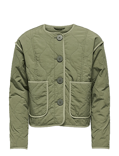 Kids Only KOGTENNA CONTRAST QUILTED JACKET OTW - Jackets - MERMAID / khaki/green