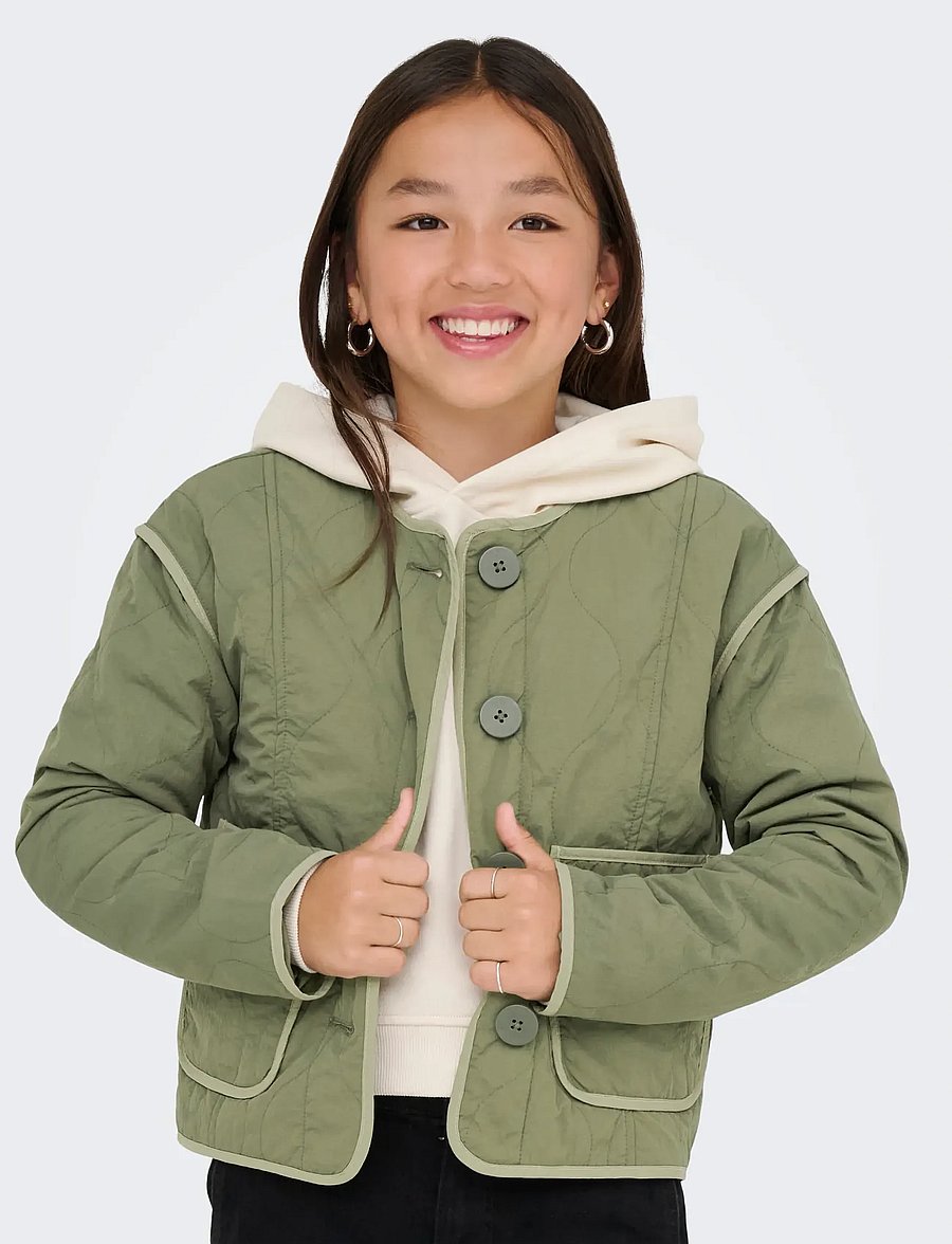 Kids Only - KOGTENNA CONTRAST QUILTED JACKET OTW - vatteraðir jakkar - mermaid - 5