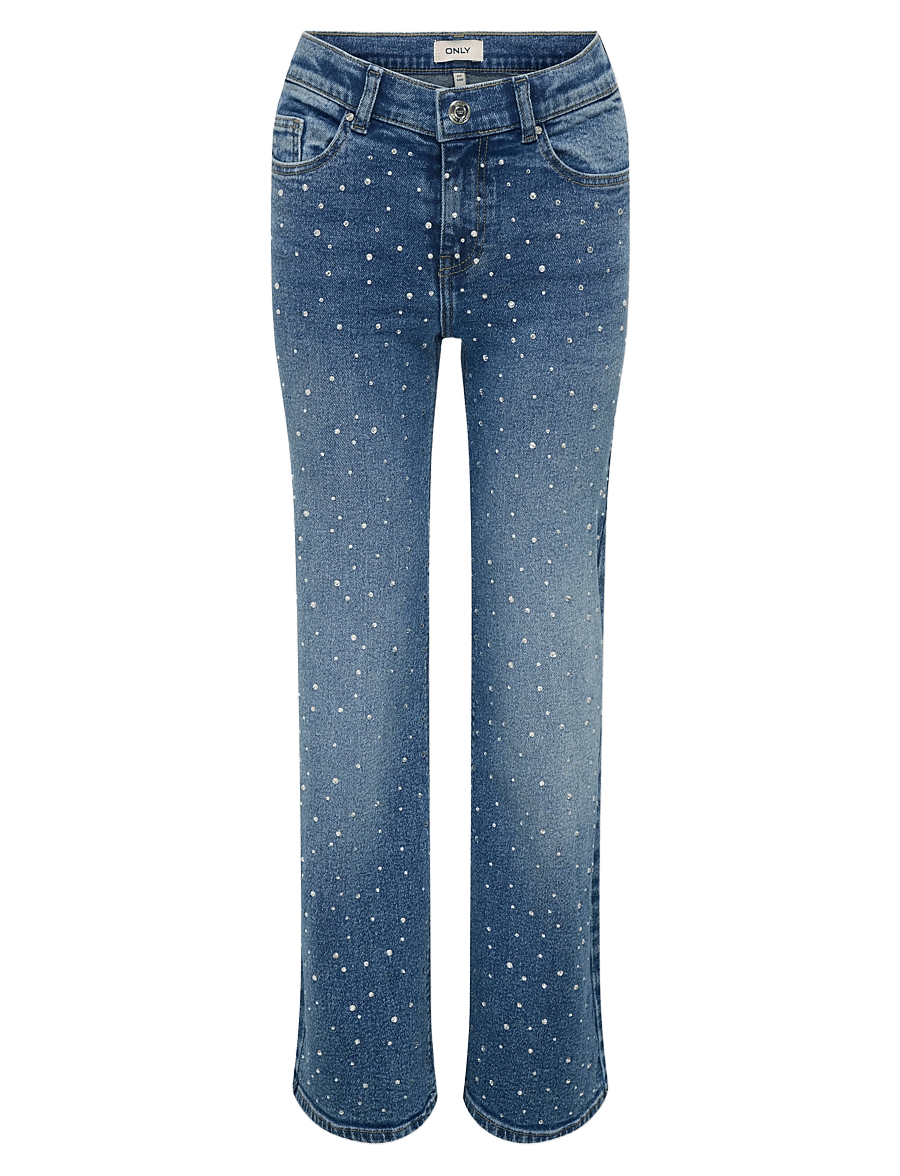 Kids Only - KOGJUICY RHS WIDE LEG DNM CRO557 NOOS - pantalons larges - medium blue denim - 1