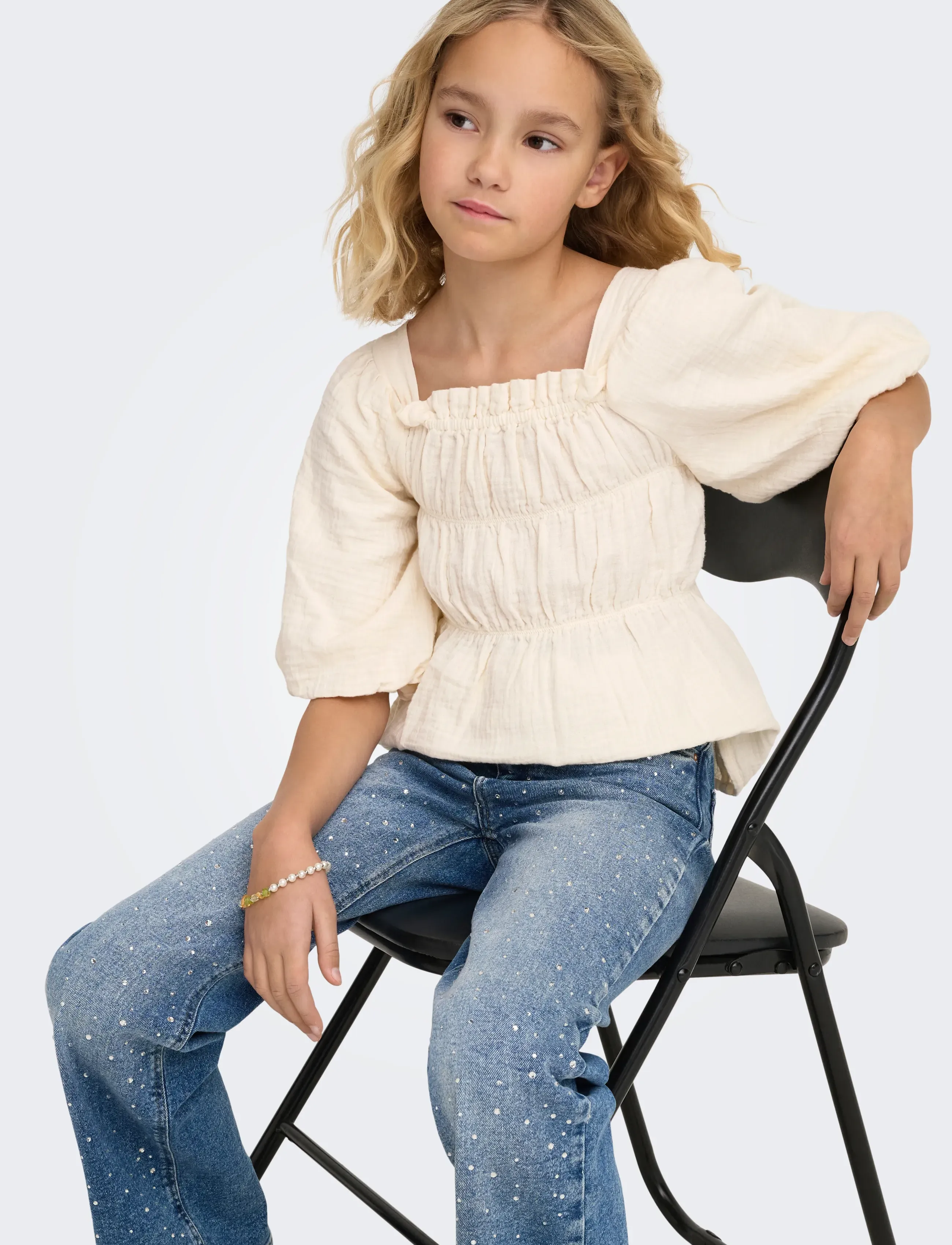 Kids Only - KOGJUICY RHS WIDE LEG DNM CRO557 NOOS - pantalons larges - medium blue denim - 4