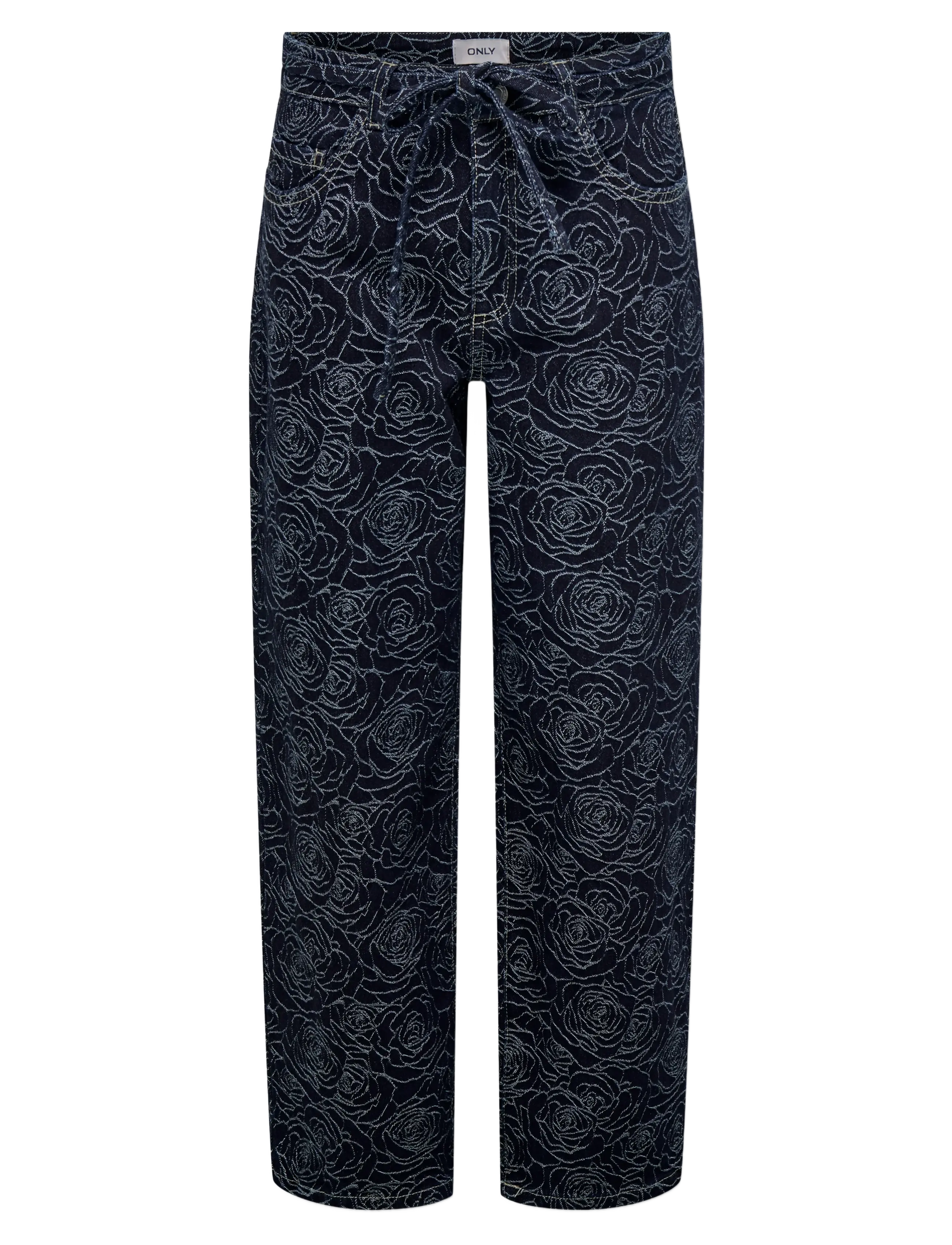Kids Only KOGGIANNA MW STRAIGHT FLOWER DNM BJ - Jeans - DARK BLUE DENIM / navy