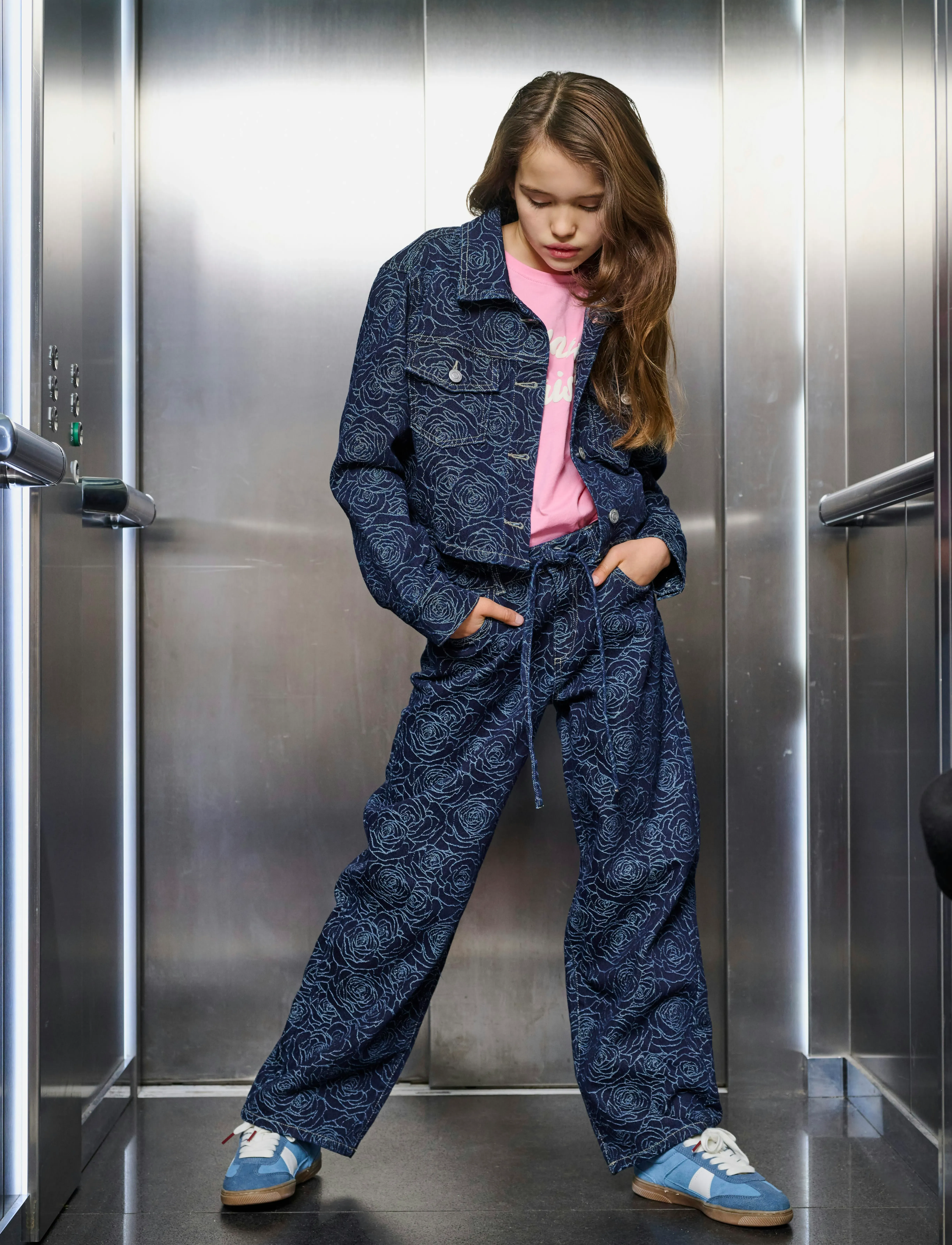 Kids Only KOGGIANNA MW STRAIGHT FLOWER DNM BJ - Hosen - DARK BLUE DENIM / navy