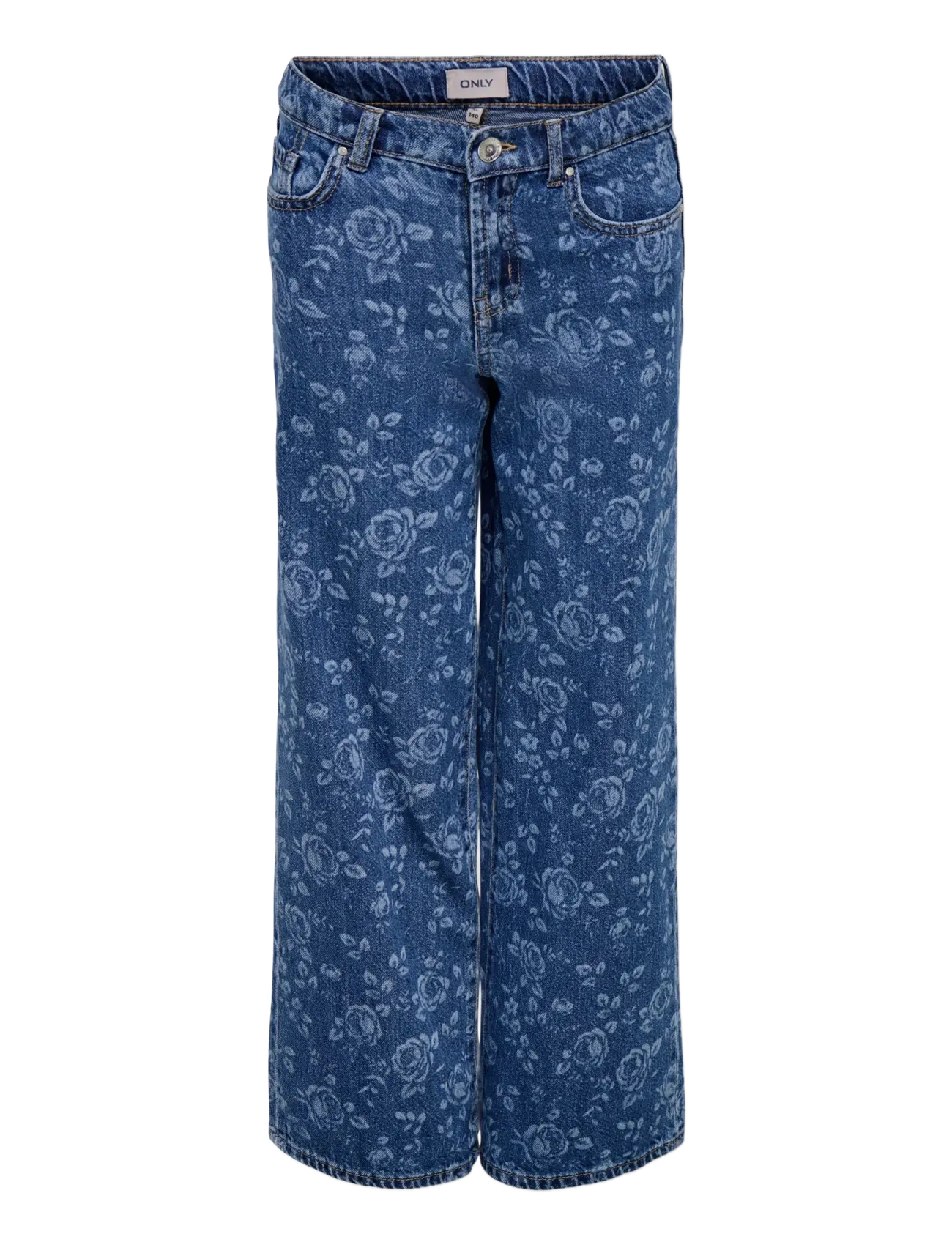Kids Only KOGHOPE EX HW WIDE ROSE AOP DNM PIM - Teksad - MEDIUM BLUE DENIM / blue