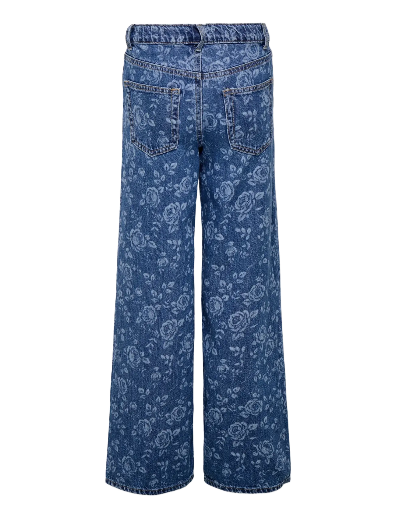 Kids Only - KOGHOPE EX HW WIDE ROSE AOP DNM PIM - wide leg jeans - medium blue denim - 1