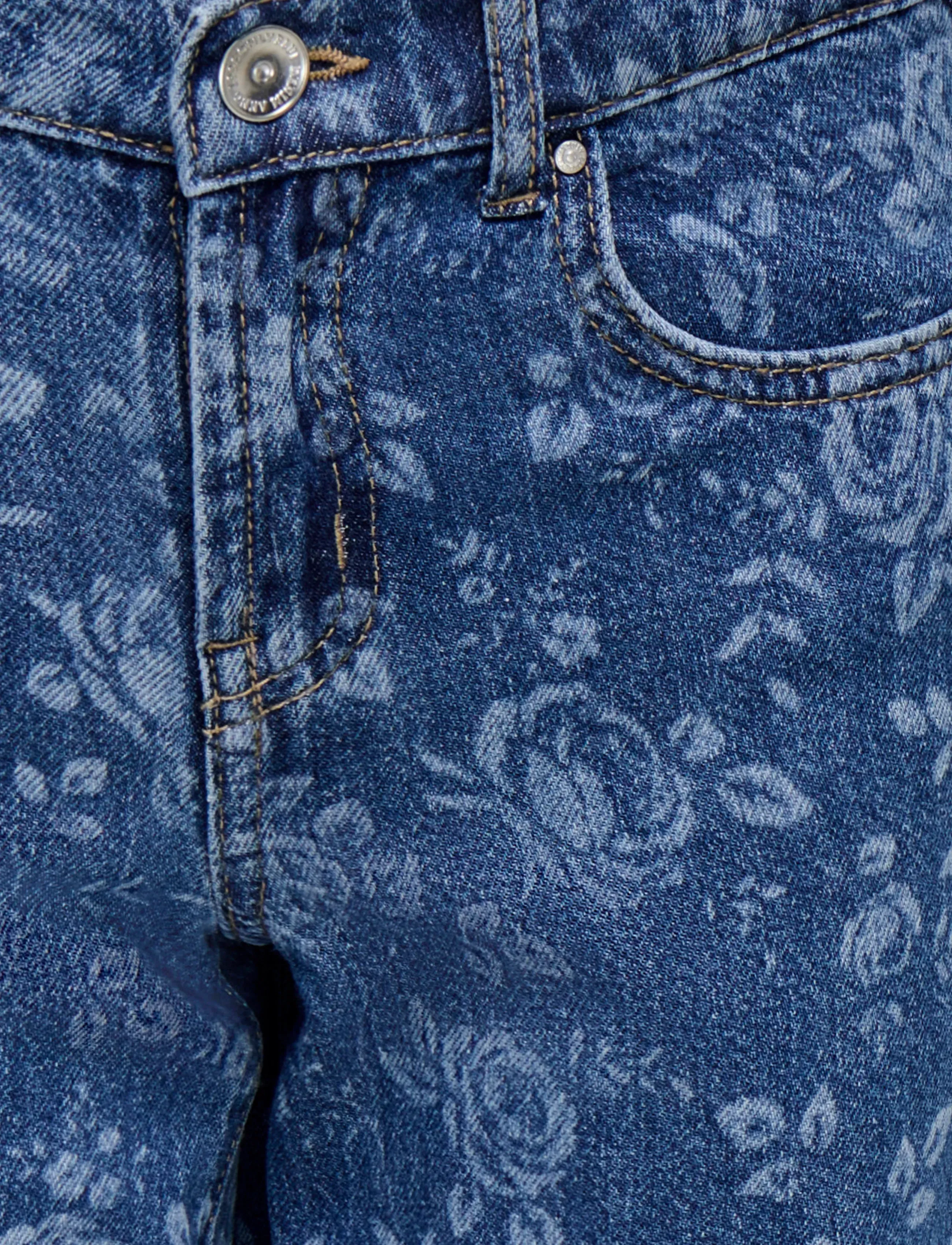 Kids Only - KOGHOPE EX HW WIDE ROSE AOP DNM PIM - wide leg jeans - medium blue denim - 2