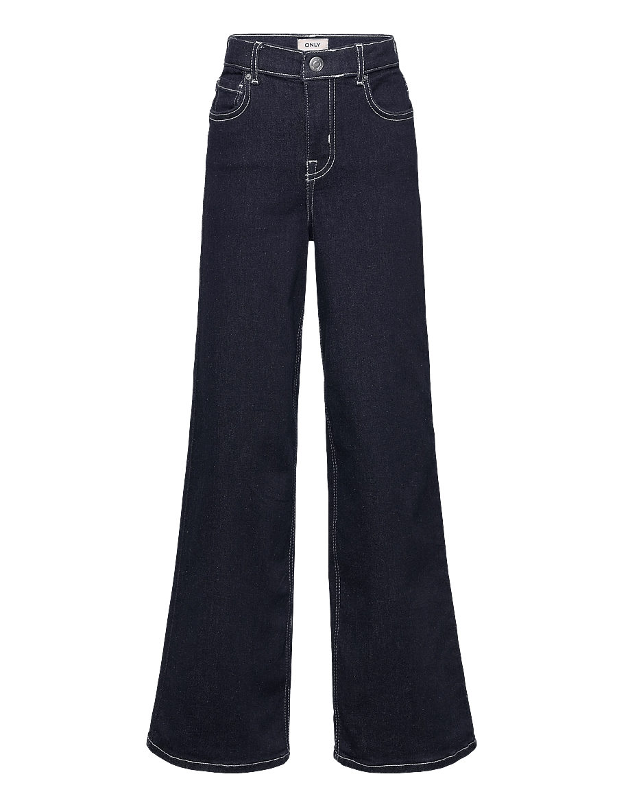 Kids Only - KOGMADISON BLUSH FLOWER HW WIDE DNM - brede jeans - dark blue denim - 0