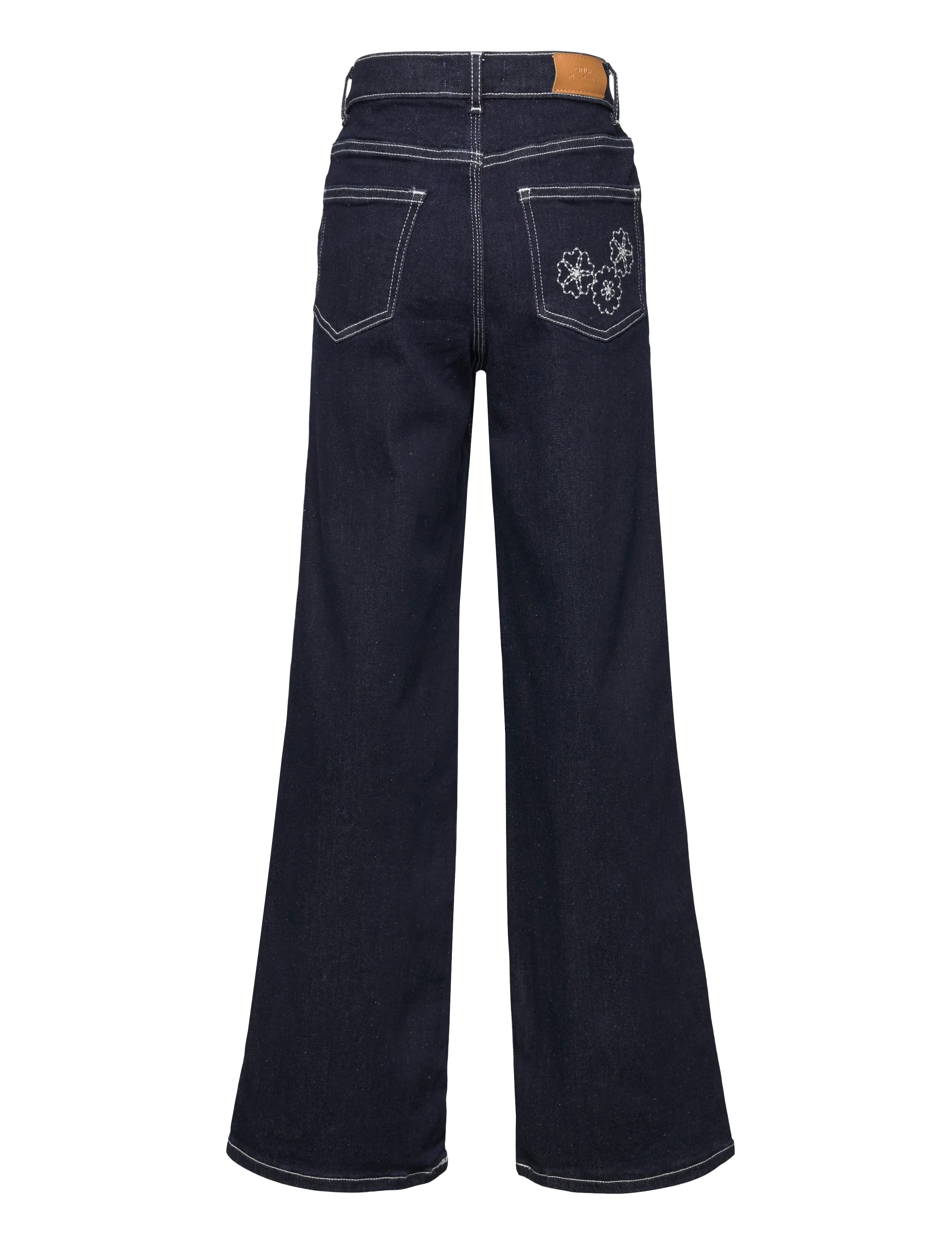 Kids Only - KOGMADISON BLUSH FLOWER HW WIDE DNM - brede jeans - dark blue denim - 1