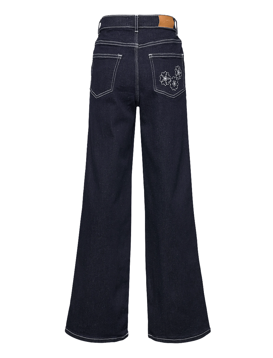 Kids Only - KOGMADISON BLUSH FLOWER HW WIDE DNM - brede jeans - dark blue denim - 1