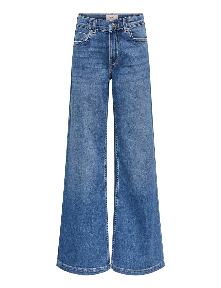 Kids Only - KOGCALIFORNIA MW WIDE FLARED REA NOOS - brede jeans - dark medium blue denim - 1