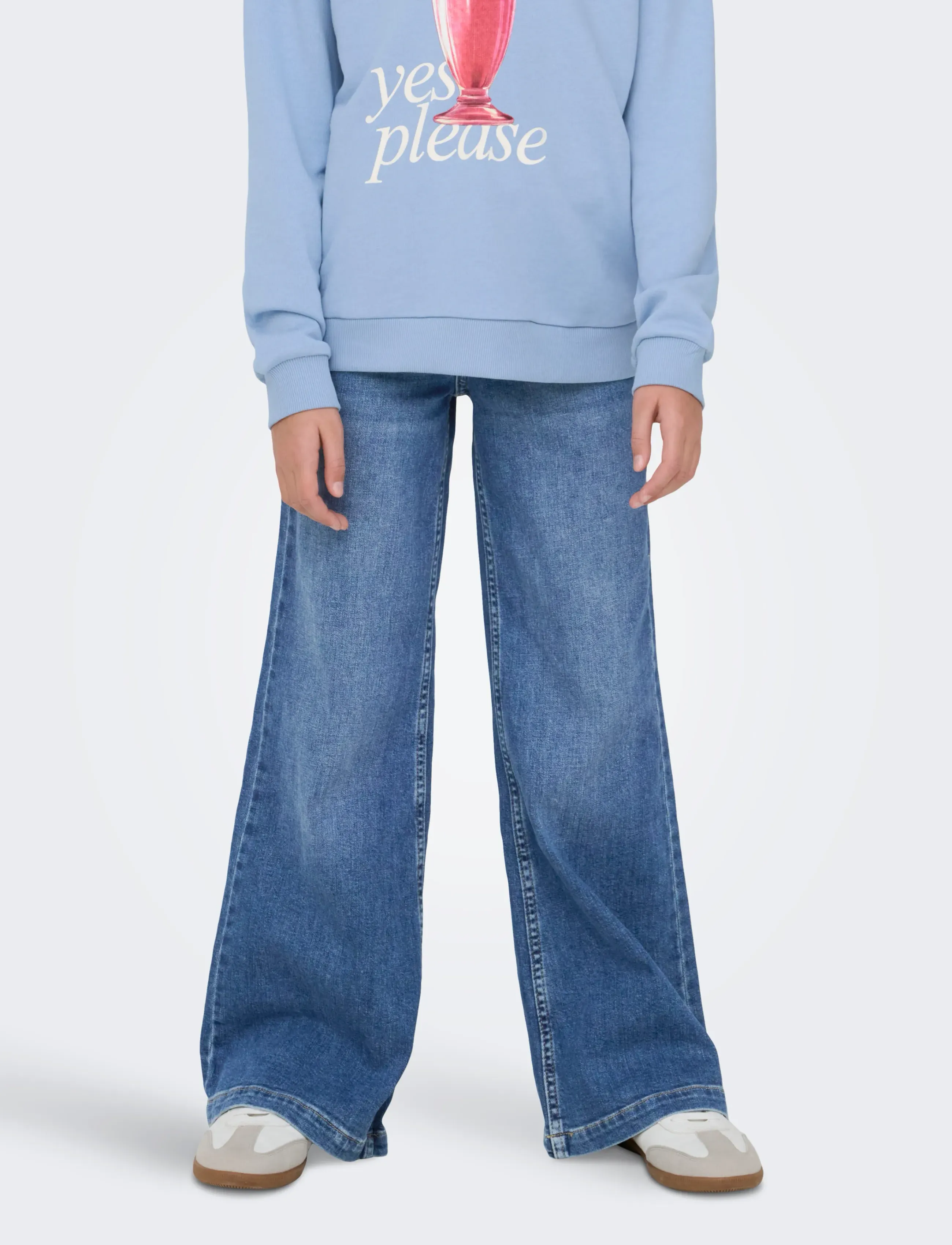 Kids Only KOGCALIFORNIA MW WIDE FLARED REA NOOS - Underdele - DARK MEDIUM BLUE DENIM / blue