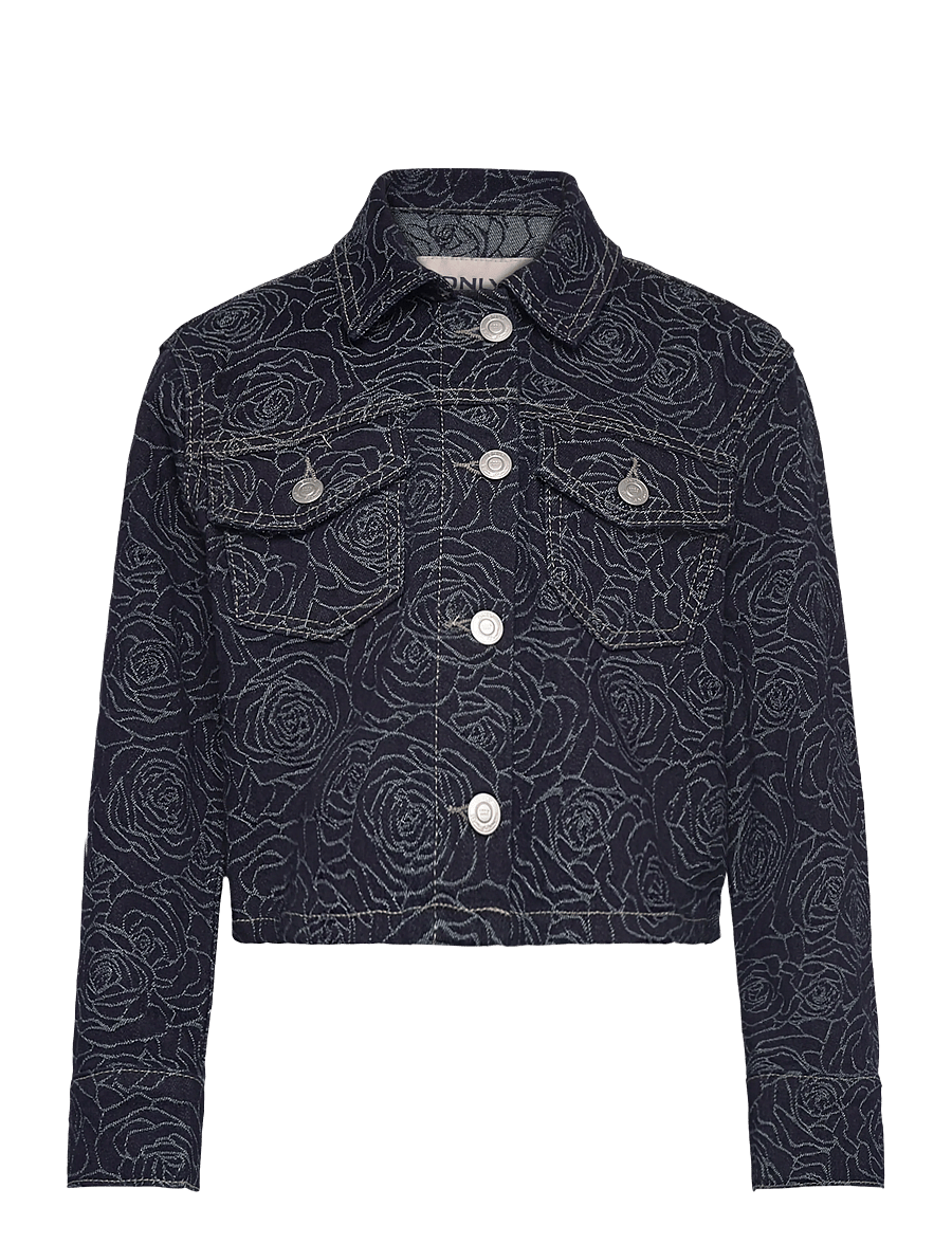 Kids Only - KOGGIANNA LS ROSE DNM JACKET - jeansjackor - dark blue denim - 1