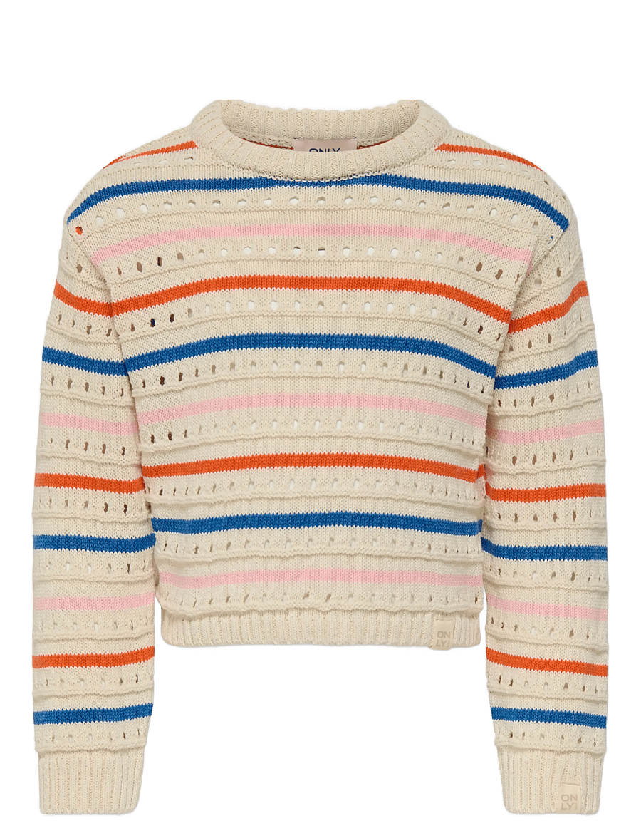 Kids Only - KMGSTINA LIFE L/S O-NECK 3D STRIPE KNT - pulls - tofu - 1