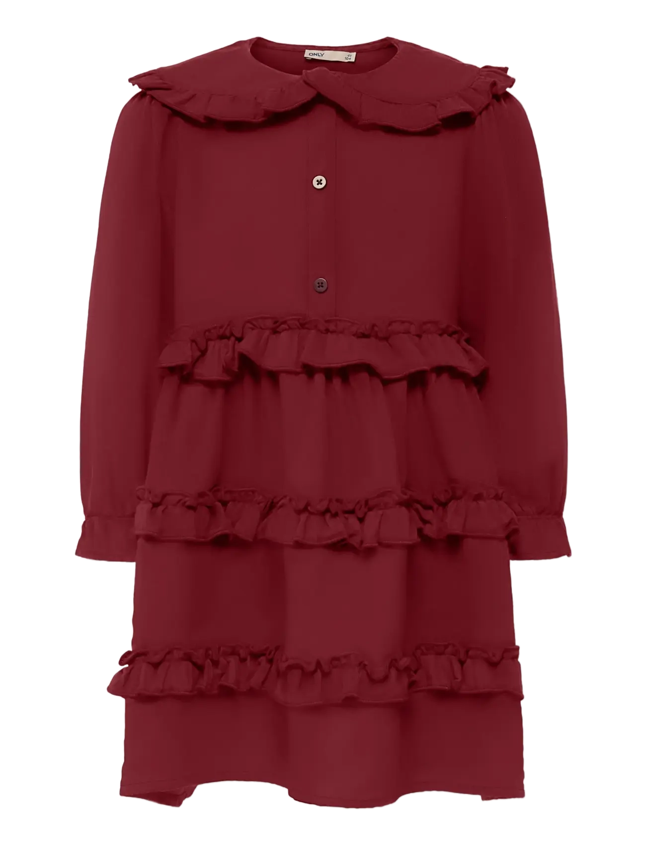 Kinder ONLY Kmgthyra Life L/S Collar Kleid Wvn Rot - 92 - Kinder