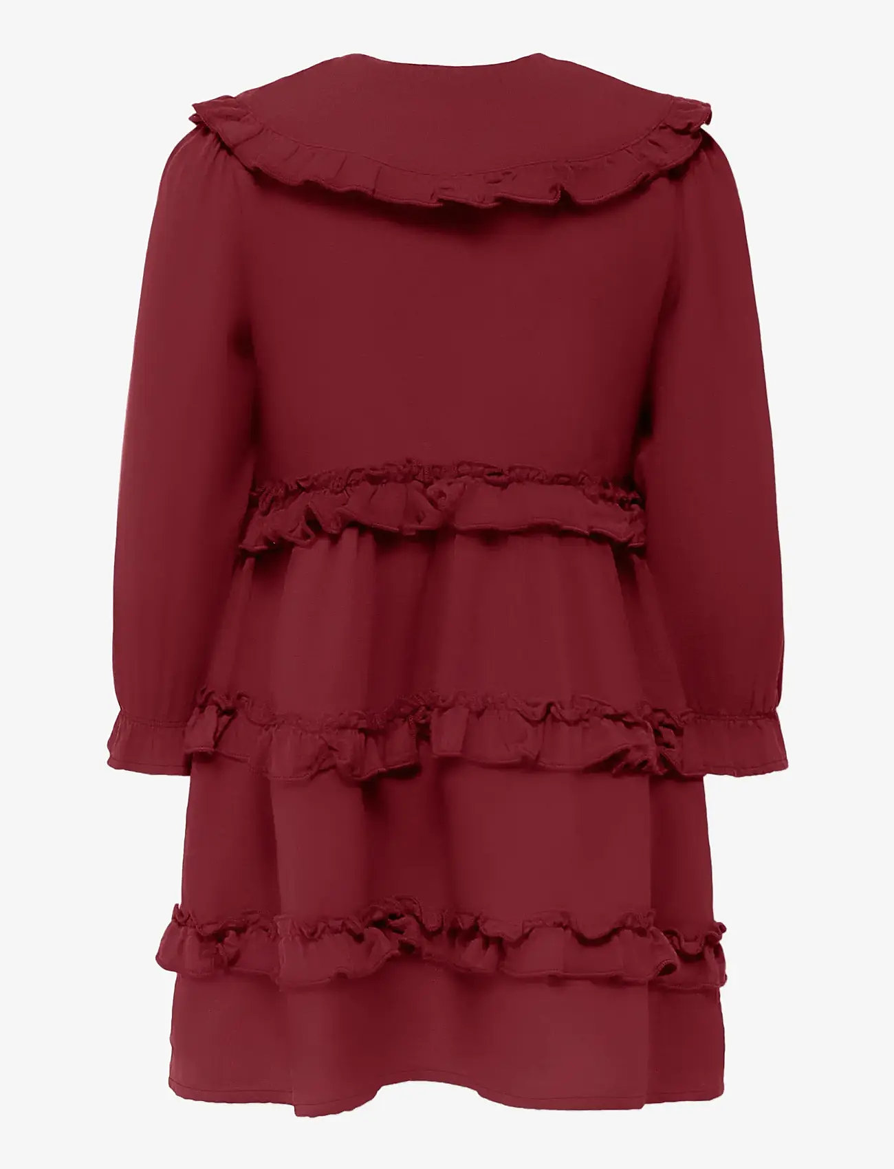 Kids Only - KMGTHYRA LIFE L/S COLLAR DRESS WVN - long-sleeved casual dresses - cabernet - 1