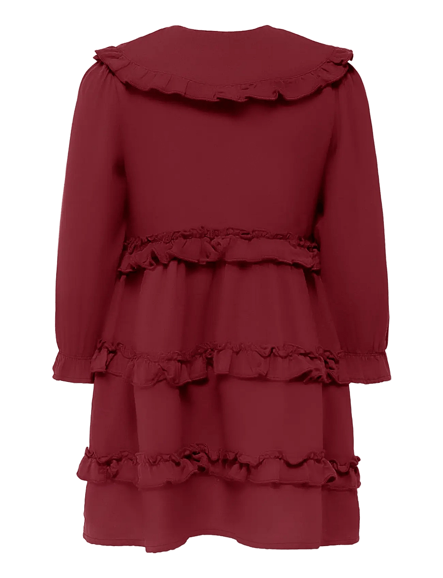 Kids Only - KMGTHYRA LIFE L/S COLLAR DRESS WVN - langärmelige freizeitkleider - cabernet - 1