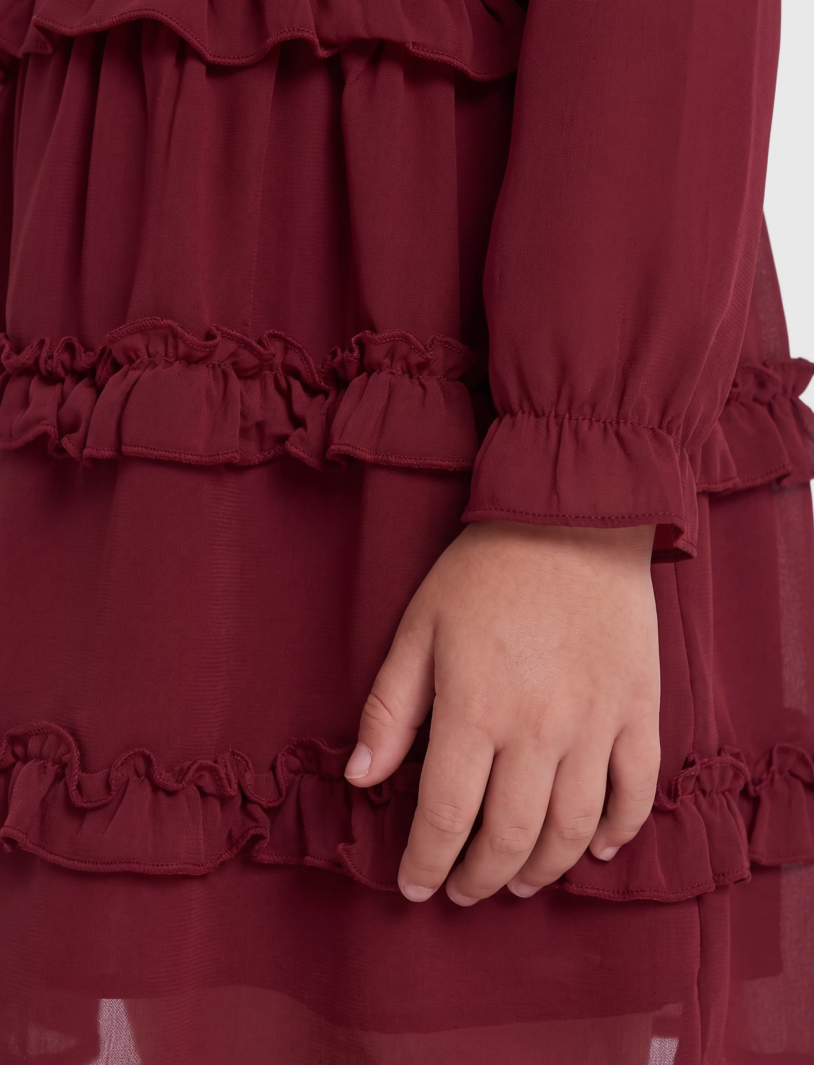 Kids Only - KMGTHYRA LIFE L/S COLLAR DRESS WVN - langärmelige freizeitkleider - cabernet - 5