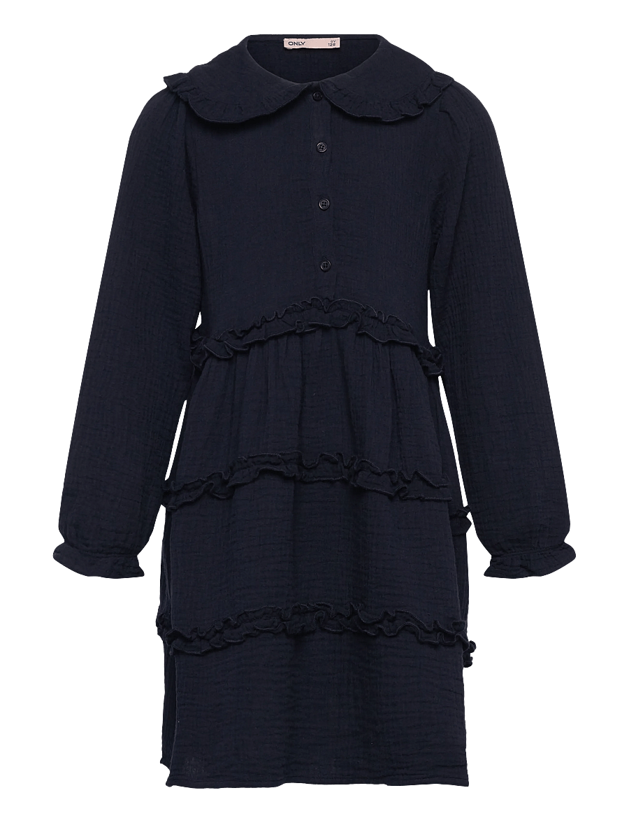 Kids Only - KMGTHYRA LIFE L/S COLLAR DRESS WVN - langærmede hverdagskjoler - night sky - 1