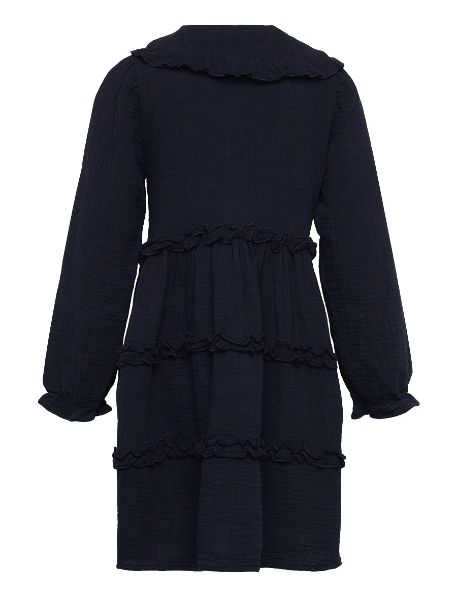 Kids Only - KMGTHYRA LIFE L/S COLLAR DRESS WVN - langærmede hverdagskjoler - night sky - 2