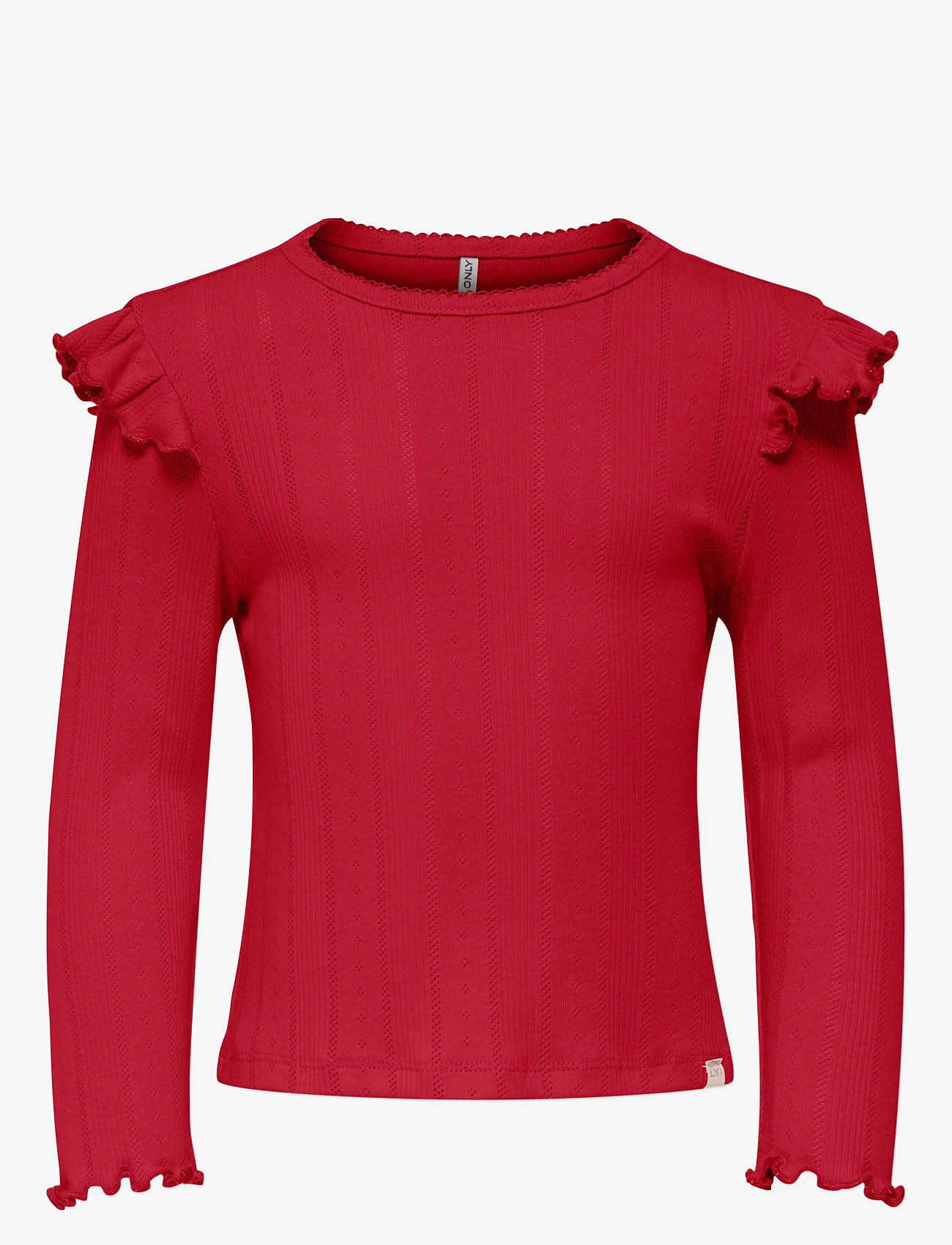 Kids Only - KMGCARLOTTA LIFE LS POINTEL FRILLTOP JRS - salsa - 0