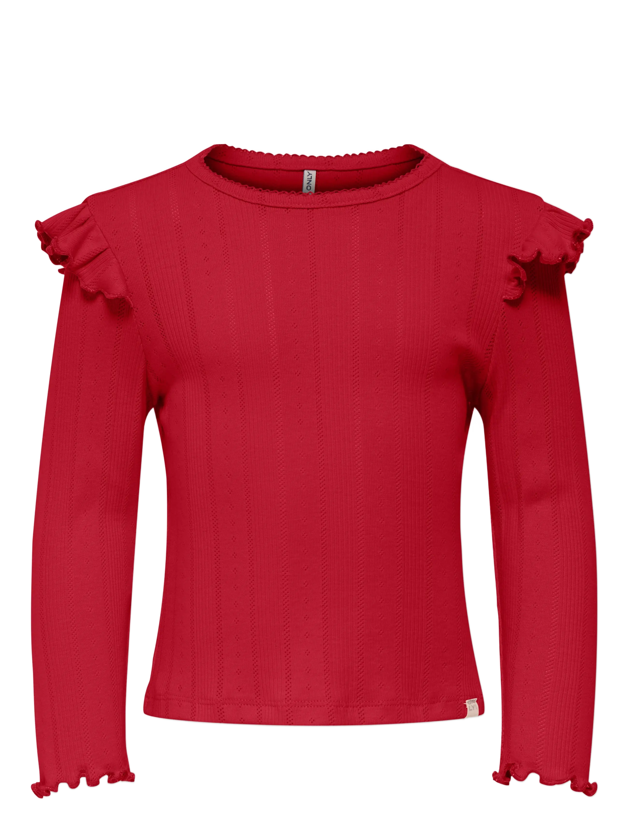Kids Only - KMGCARLOTTA LIFE LS POINTEL FRILLTOP JRS - salsa - 0