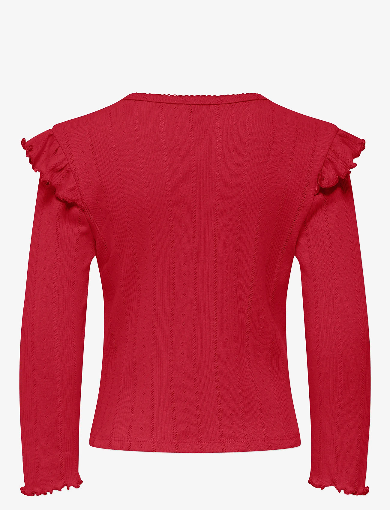 Kids Only - KMGCARLOTTA LIFE LS POINTEL FRILLTOP JRS - salsa - 1